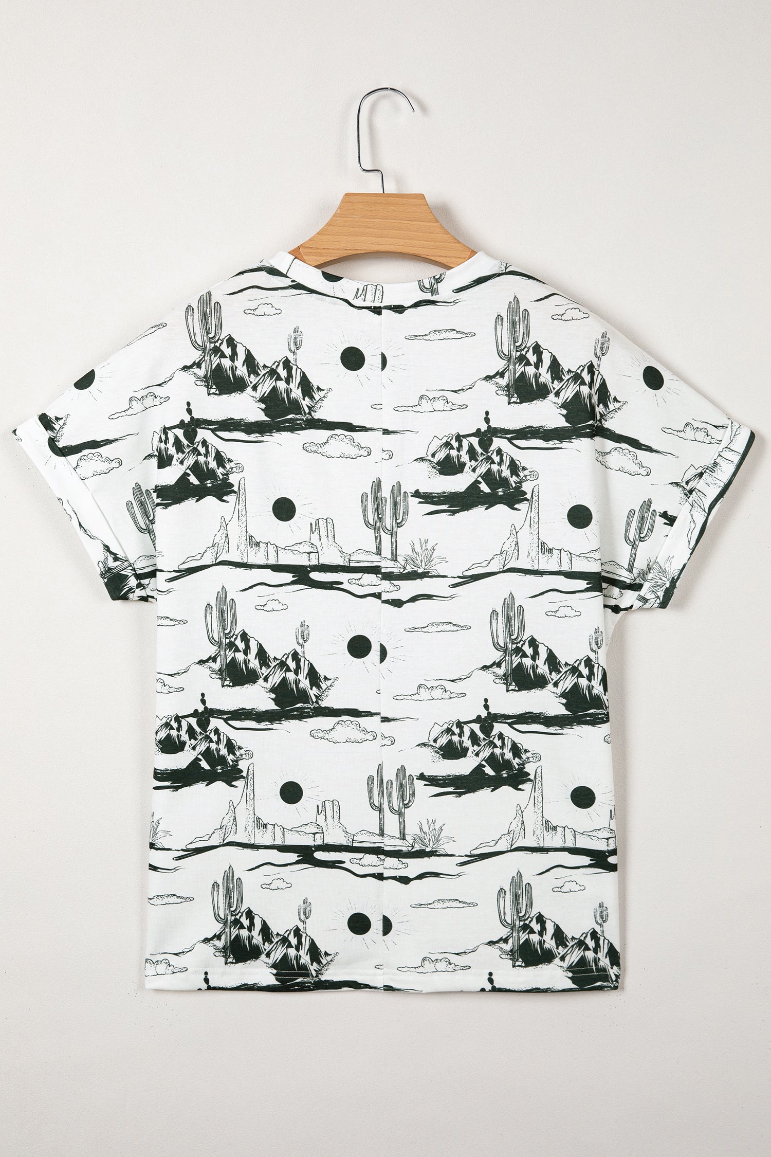 White Desert Sand Print Short Sleeve Knit Top-Tops/Tops & Tees-[Adult]-[Female]-2022 Online Blue Zone Planet