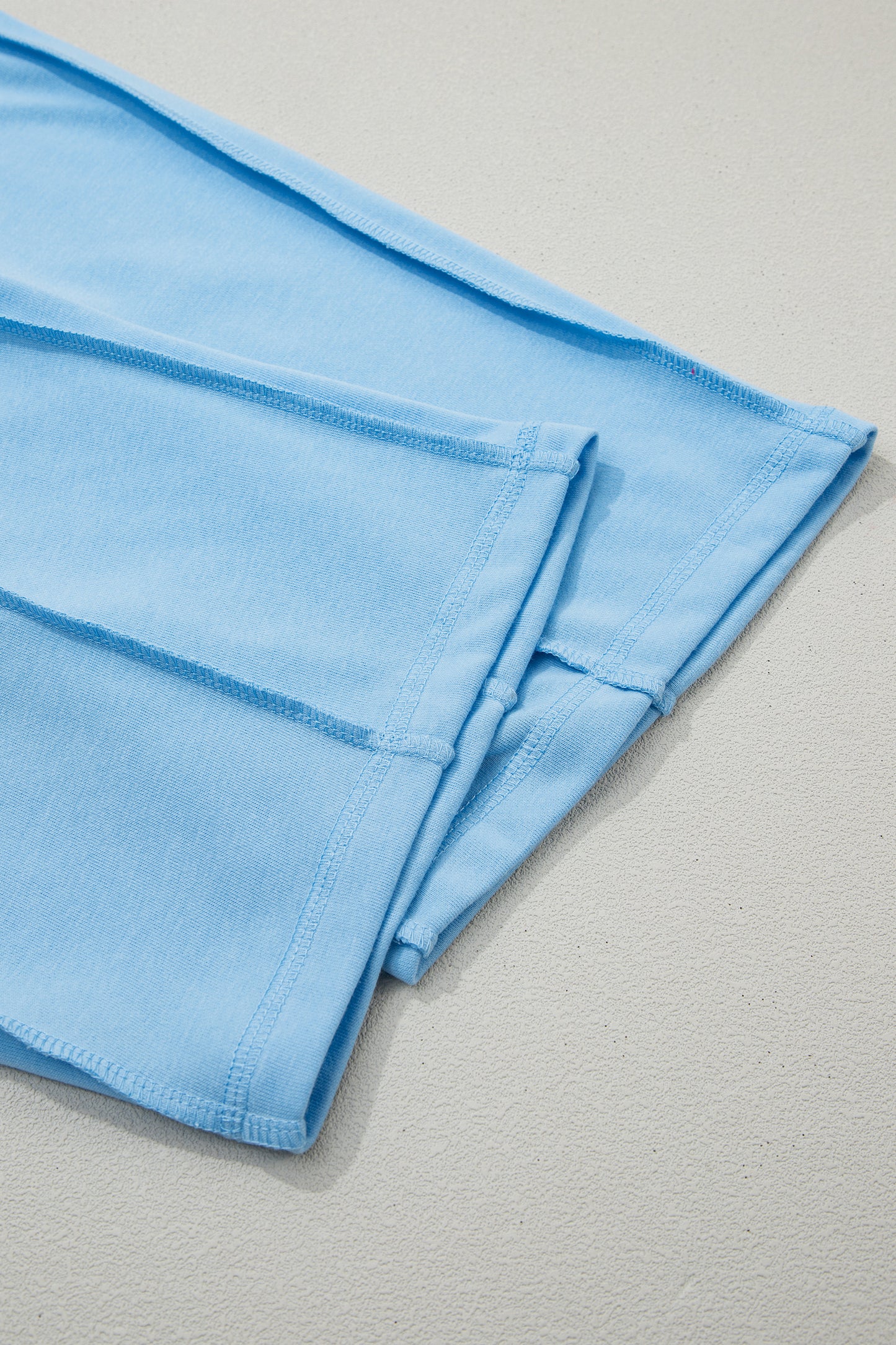 Sky Blue Drop Shoulder Boxy Tee and Barrel Pants Set-Two Piece Sets/Pant Sets-[Adult]-[Female]-2022 Online Blue Zone Planet