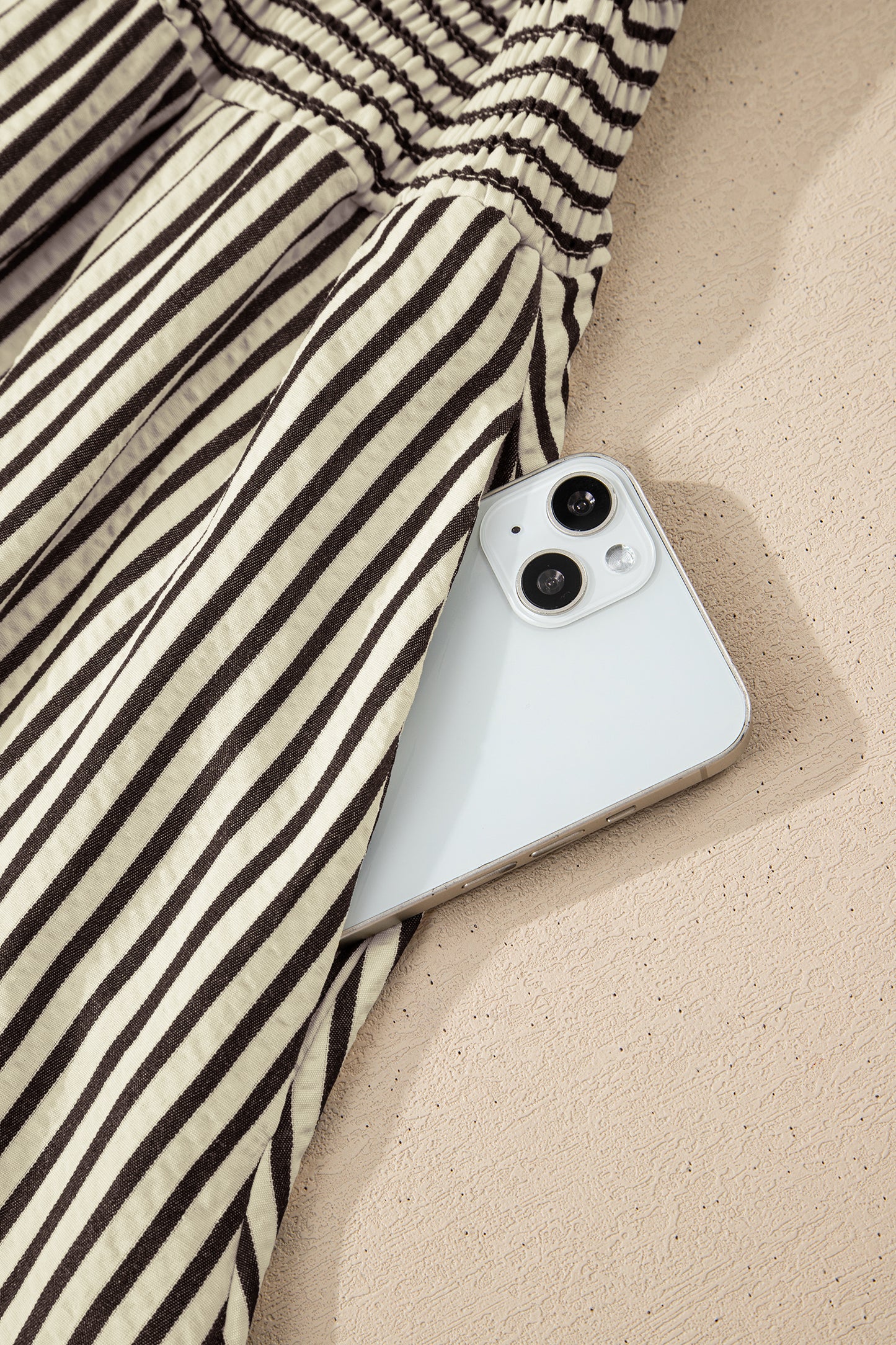 Black Stripe V Neck Zip Front Cinched High Waist Midi Dress-TOPS / DRESSES-[Adult]-[Female]-2022 Online Blue Zone Planet