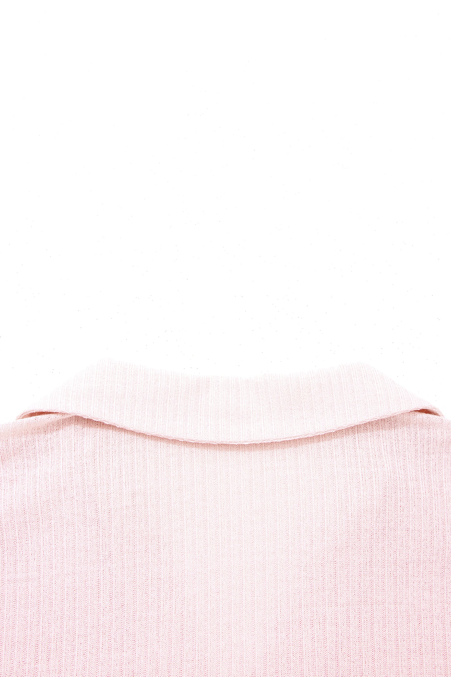 Light Pink Collared V Neck Ribbed Tee-Tops/Tops & Tees-[Adult]-[Female]-2022 Online Blue Zone Planet