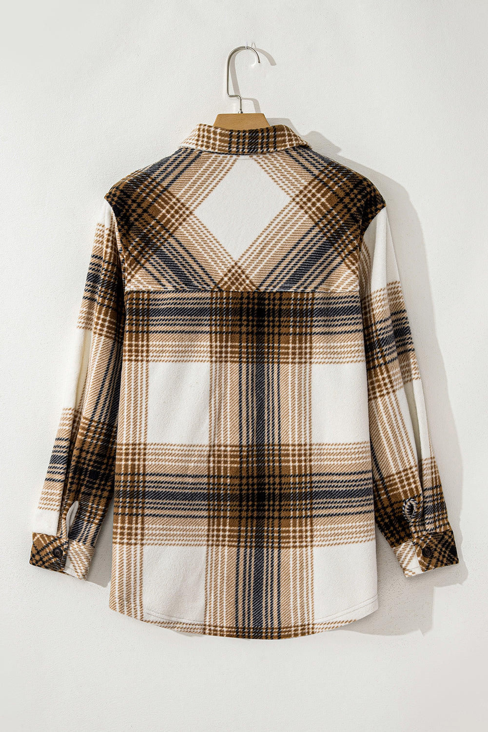 Plaid Button Up Long Sleeve Shacket-TOPS / DRESSES-[Adult]-[Female]-2022 Online Blue Zone Planet