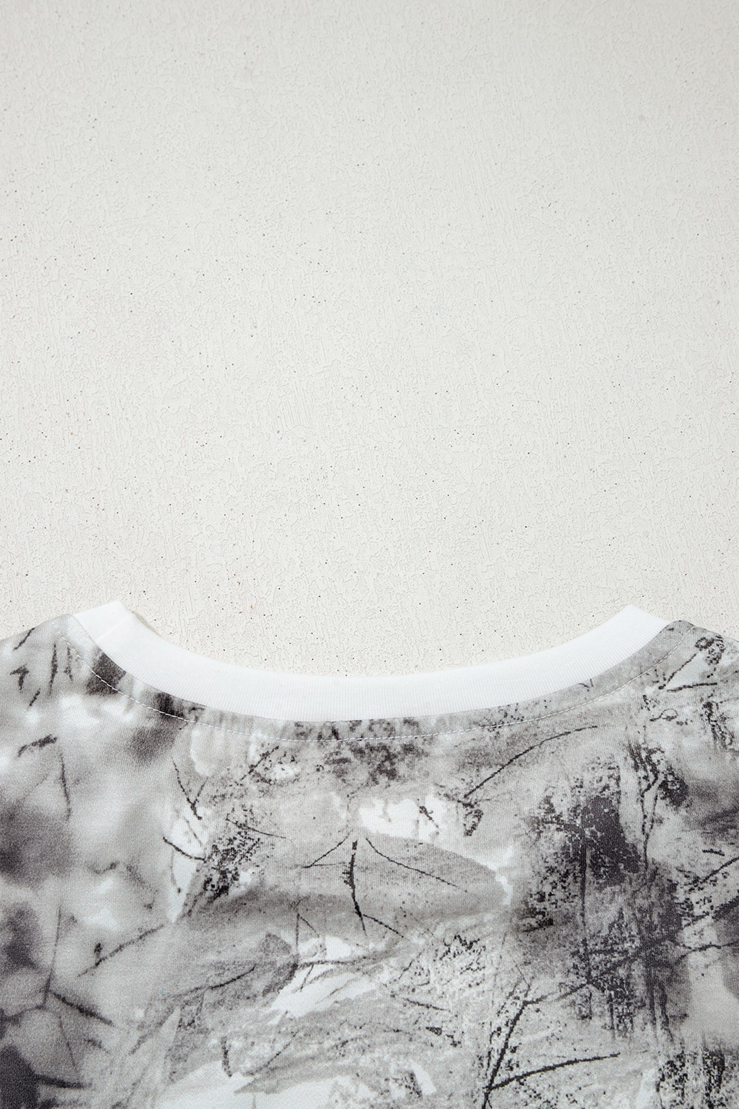 Gray Abstract Woodland Print Slim Fitted T Shirt-Tops/Tops & Tees-[Adult]-[Female]-2022 Online Blue Zone Planet