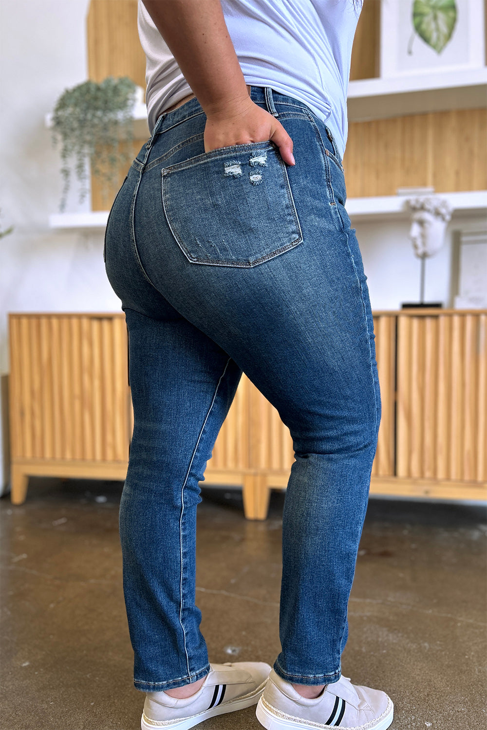 Blue Zone Planet | Judy Blue Full Size Tummy Control High Waist Slim Jeans-TOPS / DRESSES-[Adult]-[Female]-2022 Online Blue Zone Planet