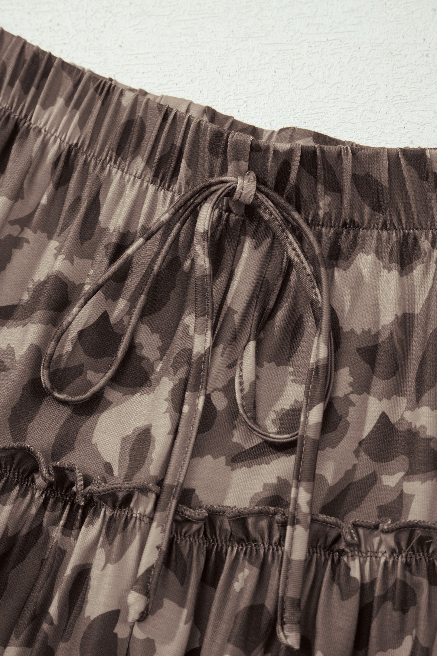 Multicolour Camo Print Wide Leg Casual Pants-Bottoms/Pants & Culotte-[Adult]-[Female]-2022 Online Blue Zone Planet