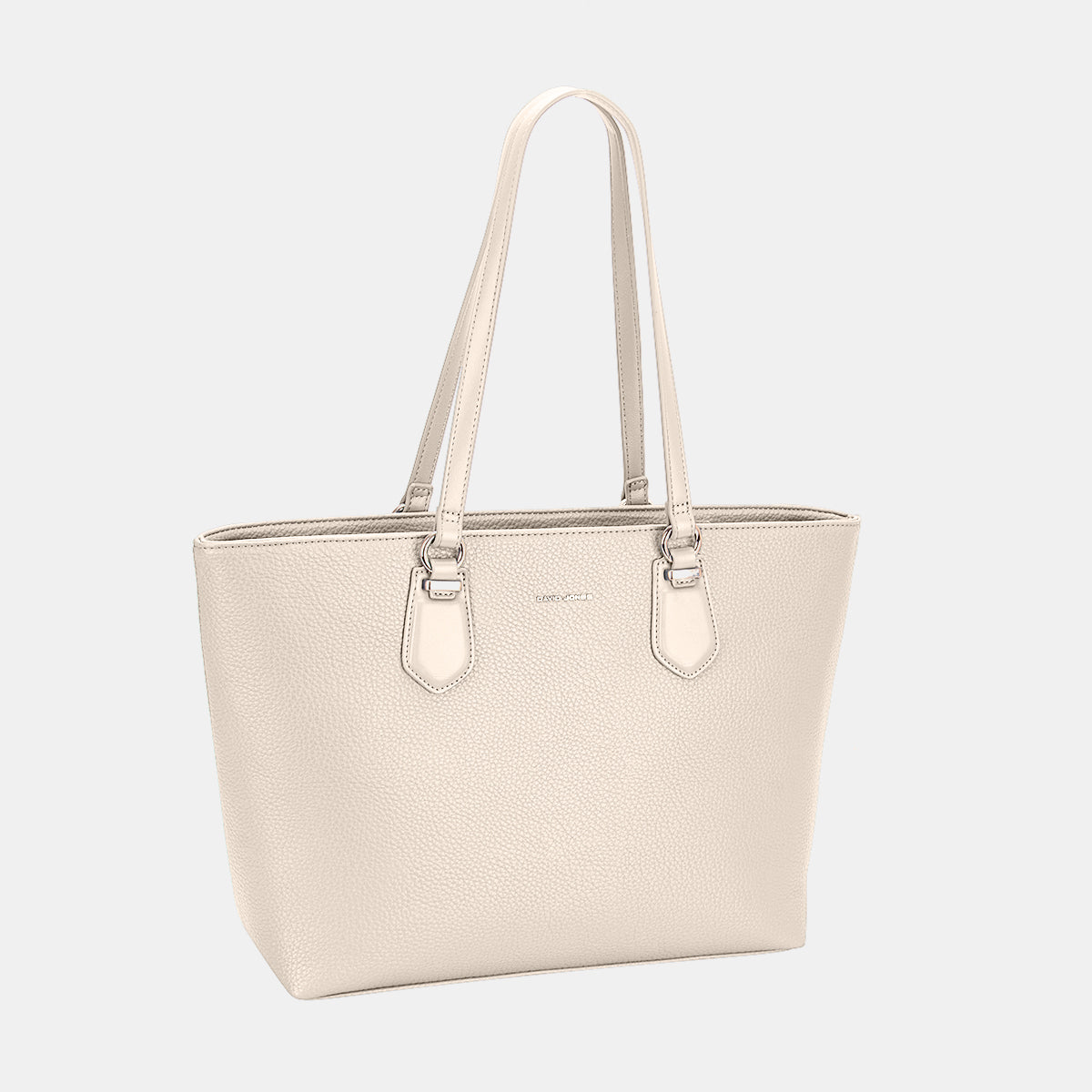 David Jones PU Leather Tote Bag-HANDBAGS-[Adult]-[Female]-Creamy White-One Size-2022 Online Blue Zone Planet