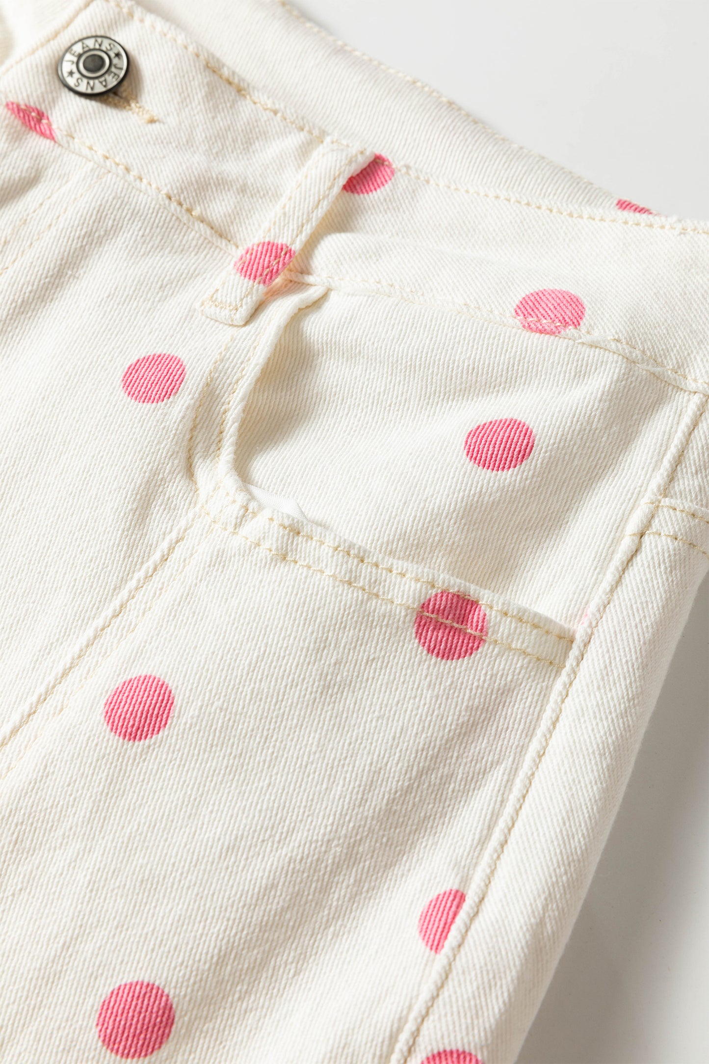 Pink Polka Dot Print Seam Detail Barrel Jeans-Bottoms/Jeans-[Adult]-[Female]-2022 Online Blue Zone Planet