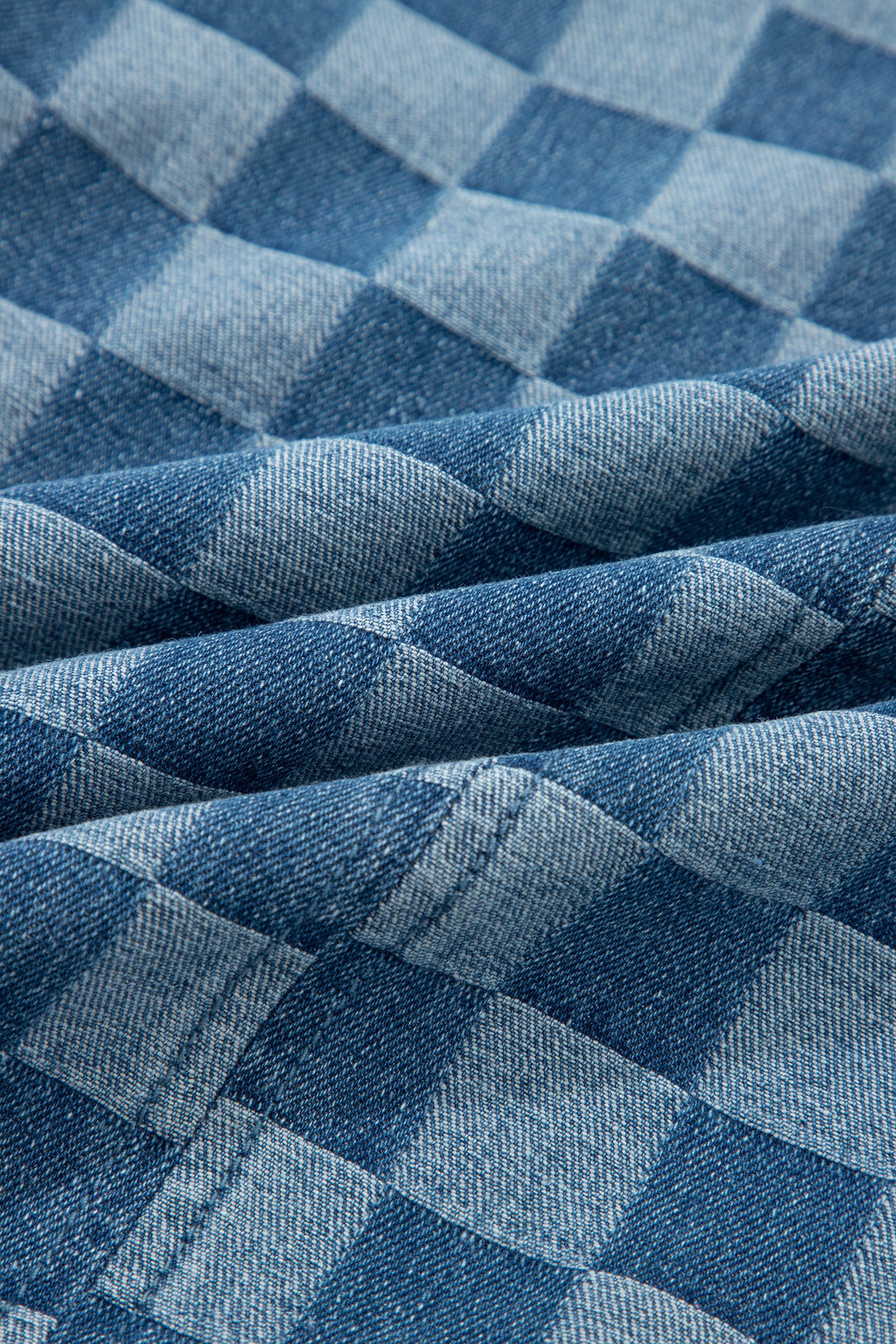 Sky Blue Frayed Hem Checkered Denim Mini Dress-TOPS / DRESSES-[Adult]-[Female]-2022 Online Blue Zone Planet