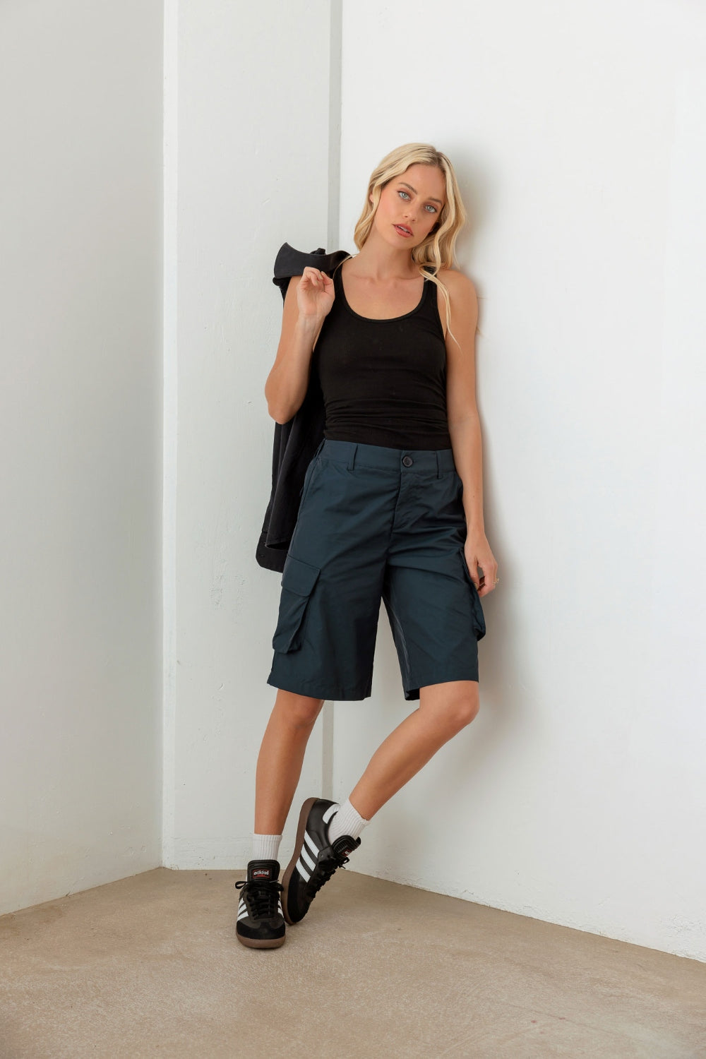 Blue Zone Planet | Le Lis Navy Cargo Bermuda Shorts-TOPS / DRESSES-[Adult]-[Female]-2022 Online Blue Zone Planet