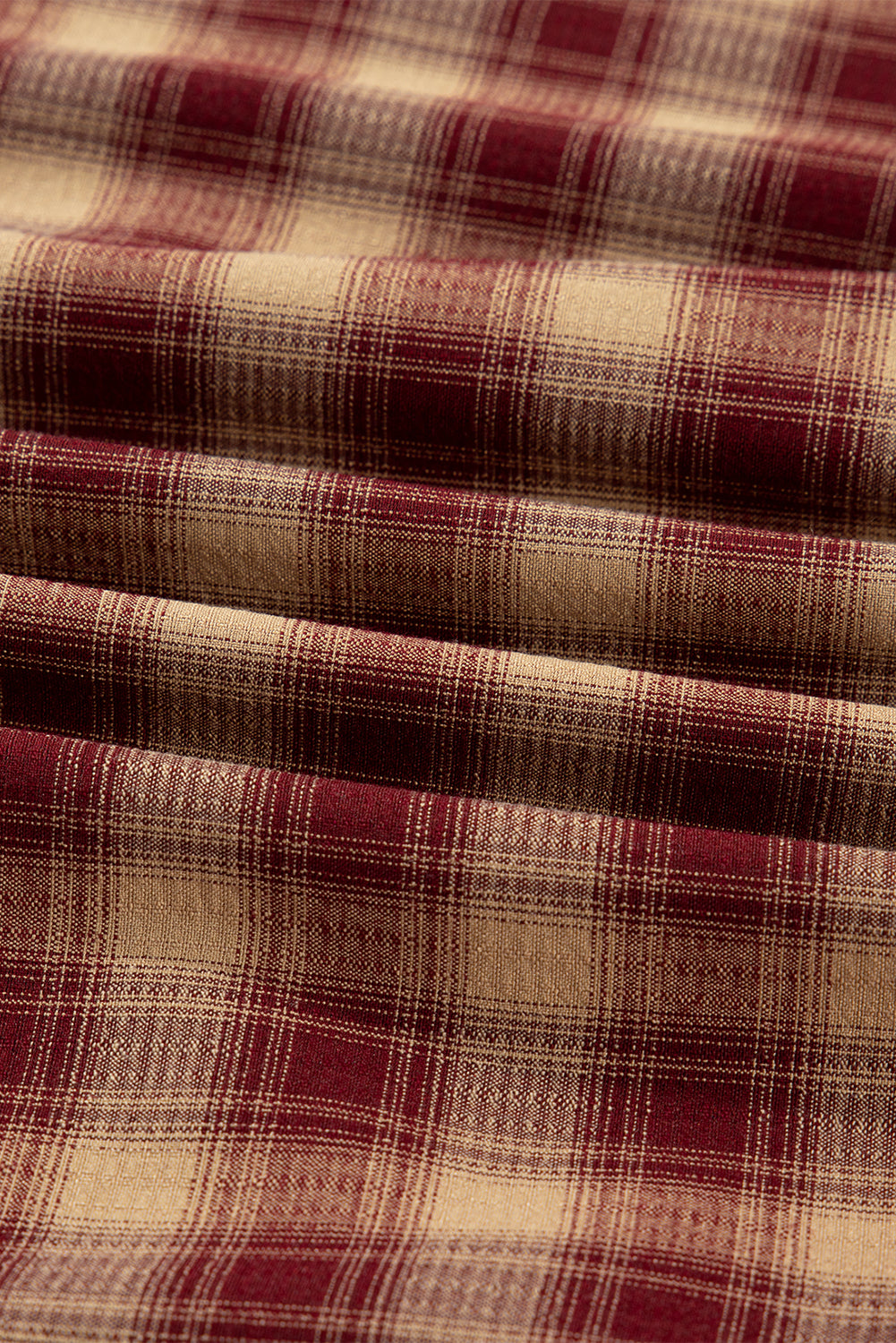 Red Plaid Print Ruffled Long Sleeve Patchwork Hem Mini Shirt Dress-TOPS / DRESSES-[Adult]-[Female]-2022 Online Blue Zone Planet