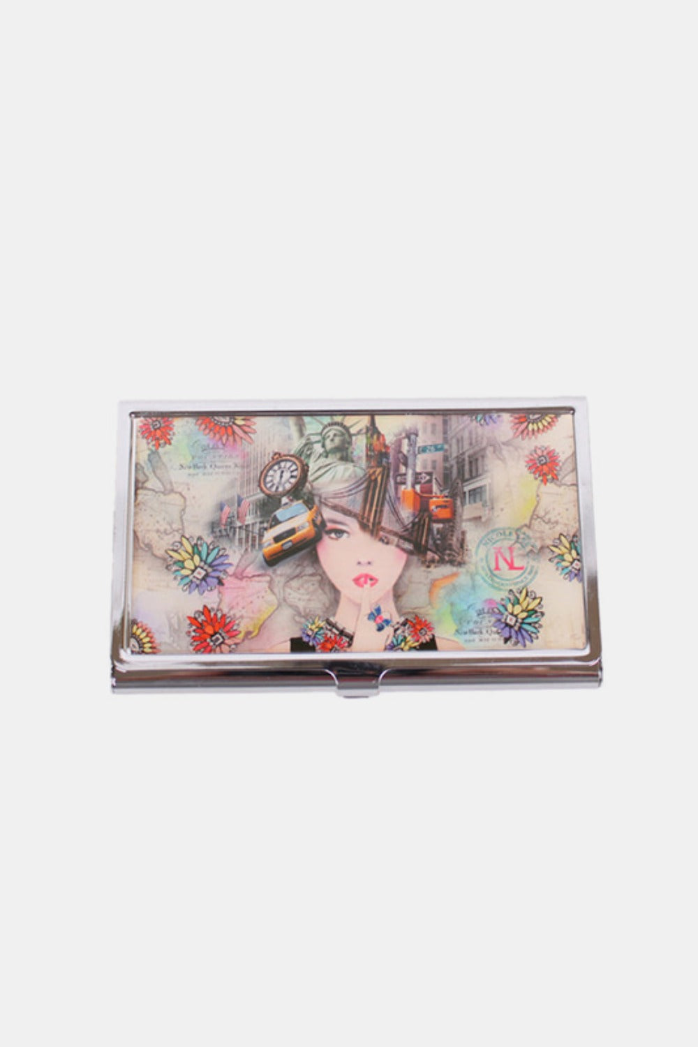 Nicole Lee USA Printed Business Card Case-HANDBAGS-[Adult]-[Female]-New York-One Size-2022 Online Blue Zone Planet