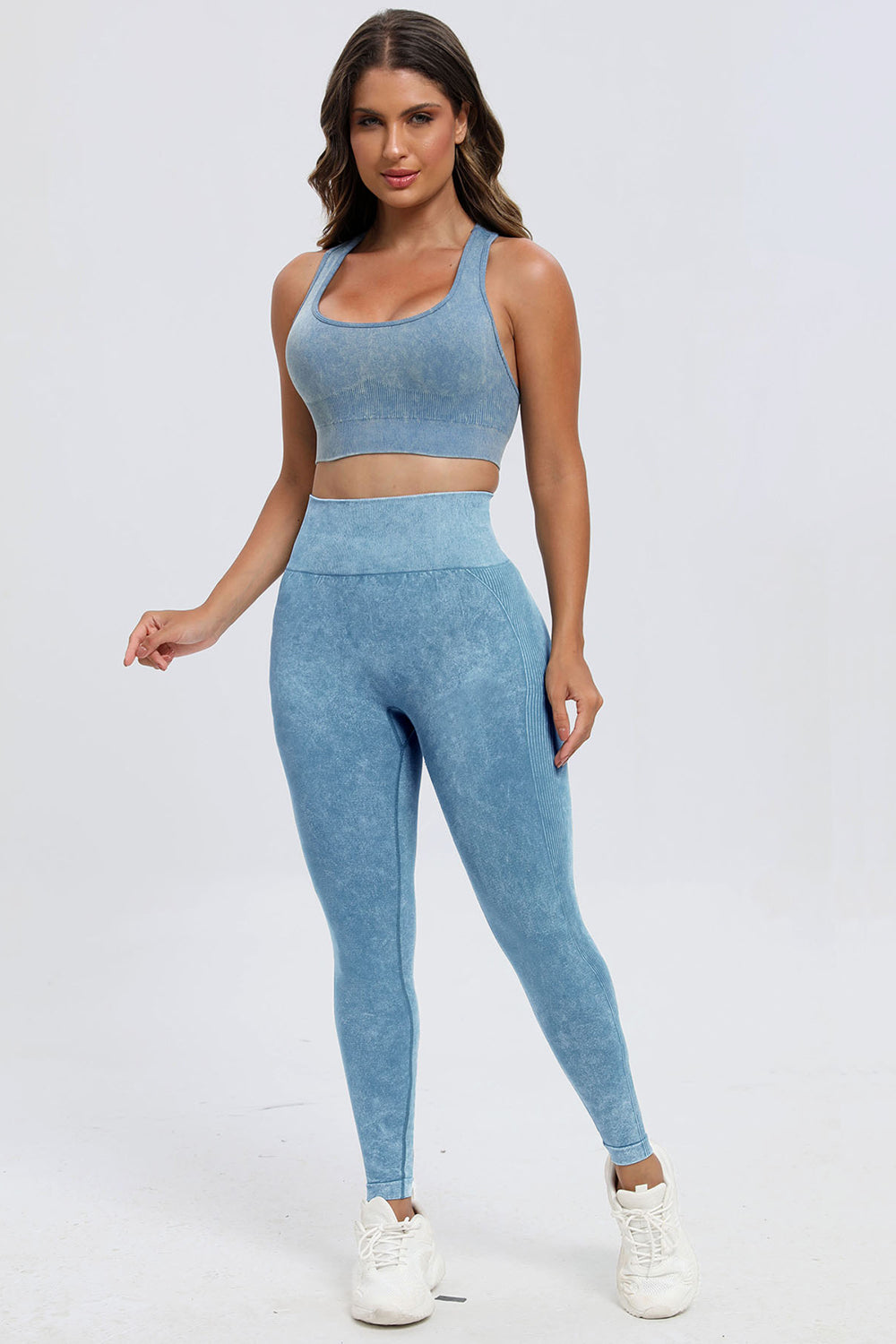 Blue Zone Planet | 3 Piece Washed Square Neck Wide Strap Active Set-TOPS / DRESSES-[Adult]-[Female]-2022 Online Blue Zone Planet