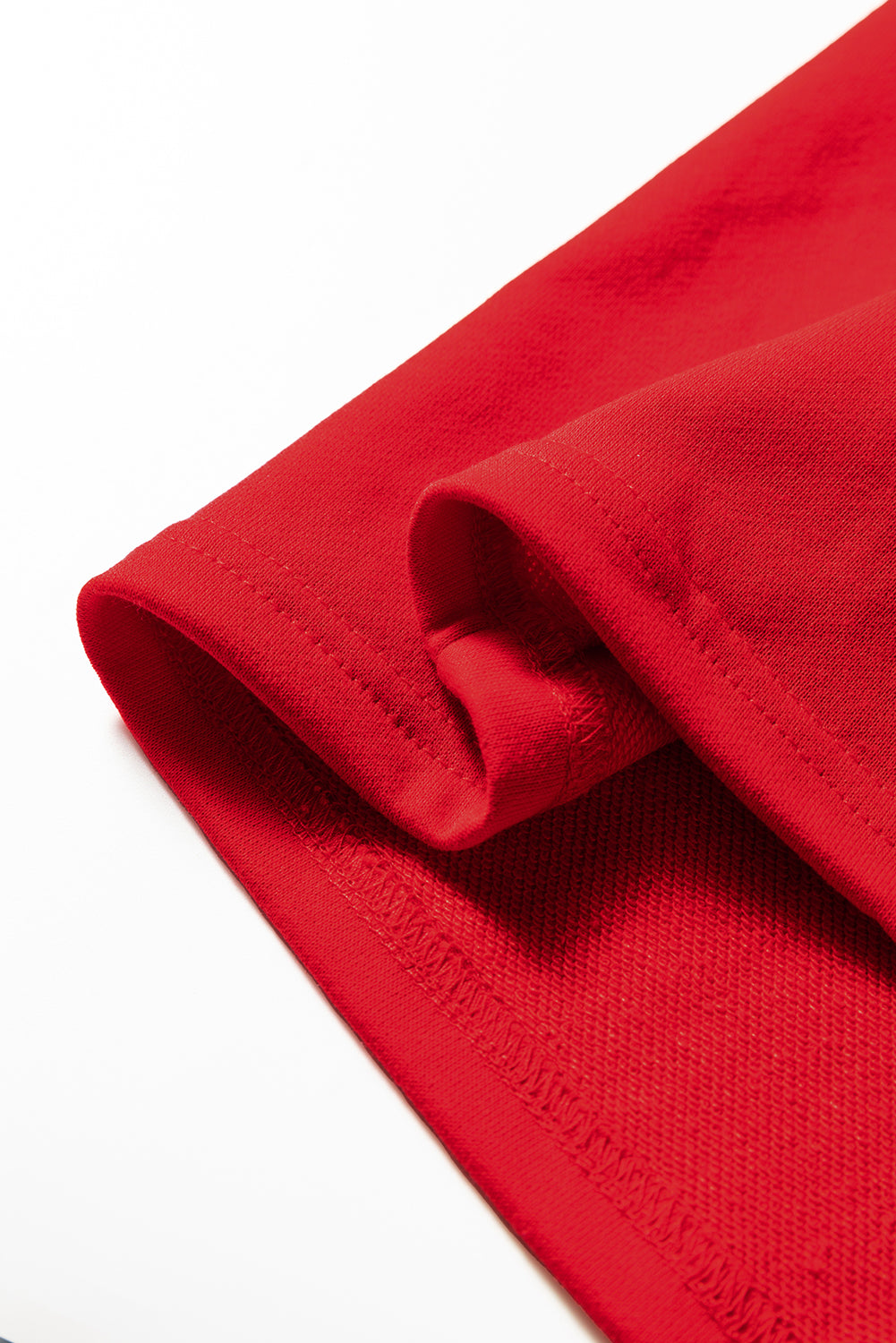 Fiery Red Varsity Contrast Banded Sleeve Shift Sweatshirt Dress-TOPS / DRESSES-[Adult]-[Female]-2022 Online Blue Zone Planet