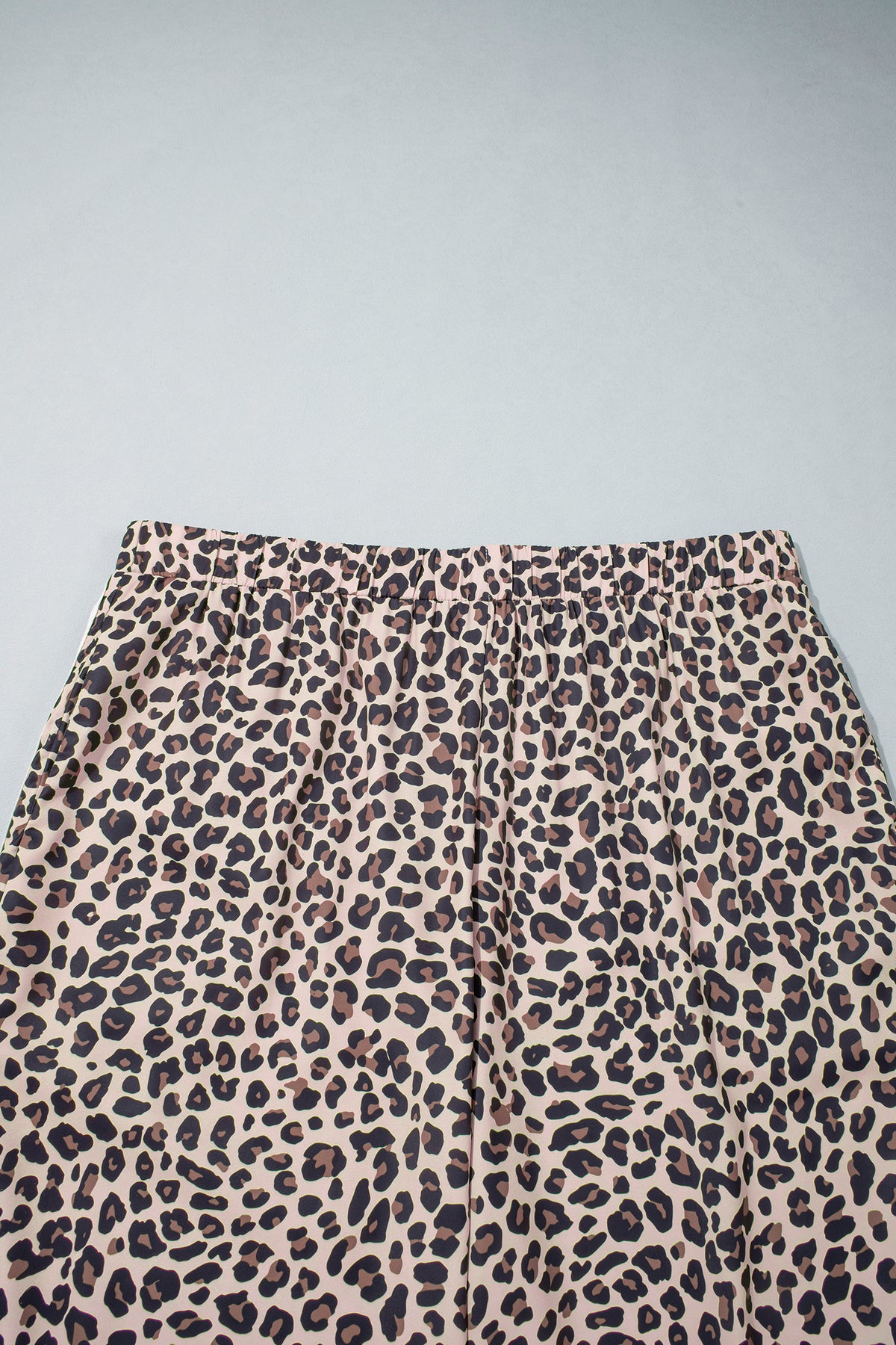 Beige Plus Size Leopard Print Side Stripes Detail Casual Pants-Plus Size/Plus Size Bottoms-[Adult]-[Female]-2022 Online Blue Zone Planet