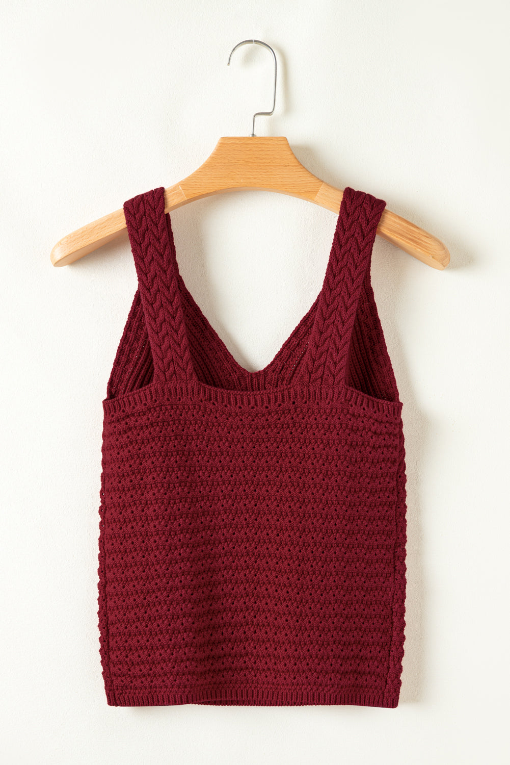 Blue Zone Planet | Burgundy Cable Knit Pointelle Slim Fit V Neck Sweater Vest-Sweaters & Cardigans/Sweater Vests-[Adult]-[Female]-2022 Online Blue Zone Planet