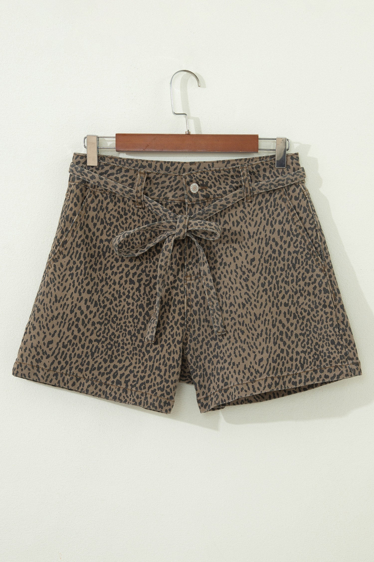 Black Leopard Print Loose Denim Shorts-Bottoms/Denim Shorts-[Adult]-[Female]-2022 Online Blue Zone Planet