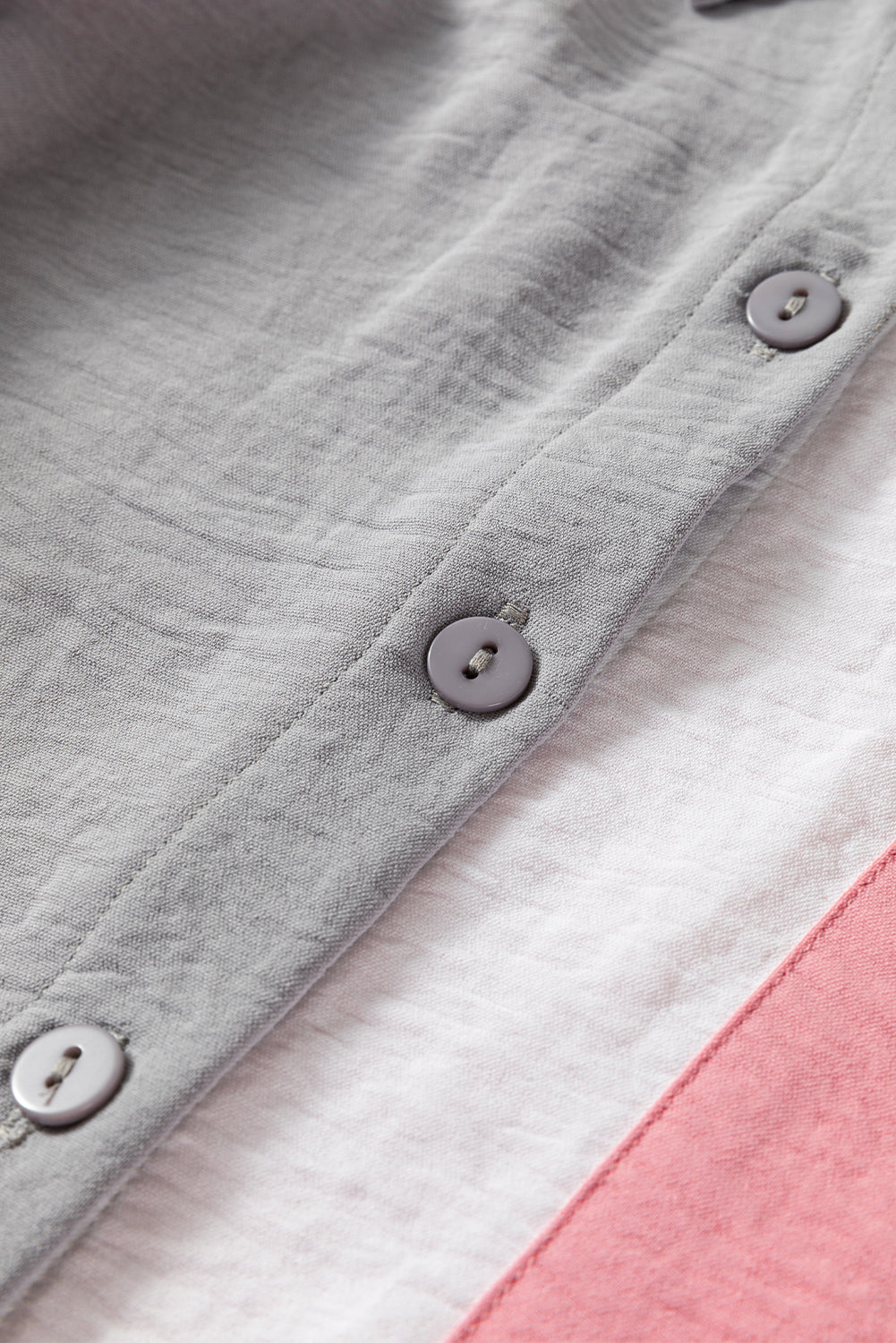 Gray Color Block/Pure Color Patch Pocket Shirt-Tops/Blouses & Shirts-[Adult]-[Female]-2022 Online Blue Zone Planet