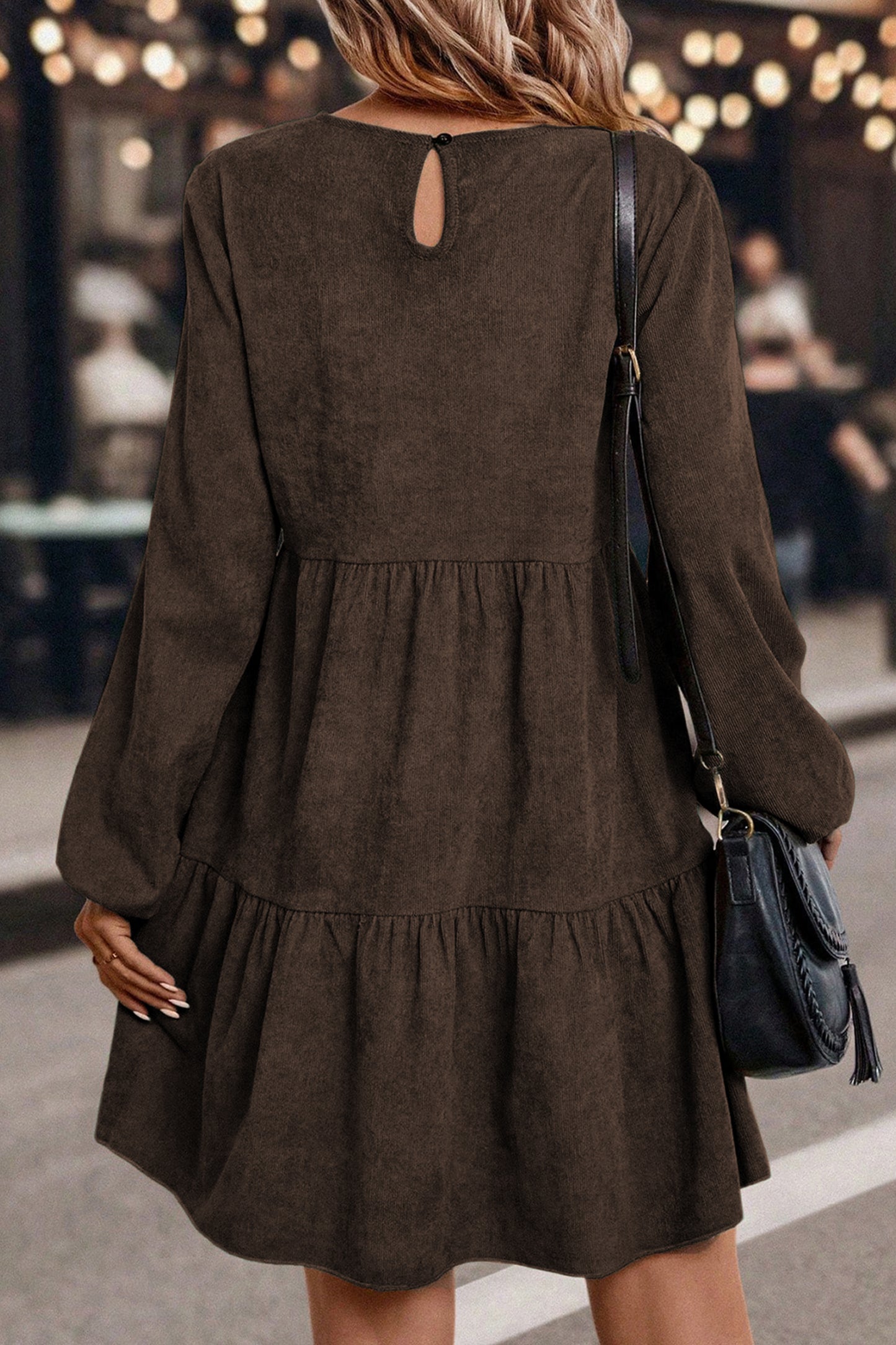 Mist Green Lantern Sleeve Tiered Mini Dress-Dresses/Mini Dresses-[Adult]-[Female]-2022 Online Blue Zone Planet