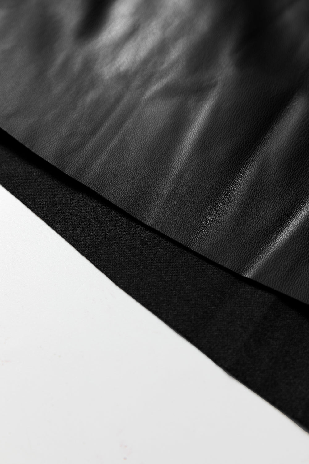 Black Faux Leather Retro Buckle Detail Pleated Stitch Flared Midi Skirt-Bottoms/Skirts & Petticoat-[Adult]-[Female]-2022 Online Blue Zone Planet