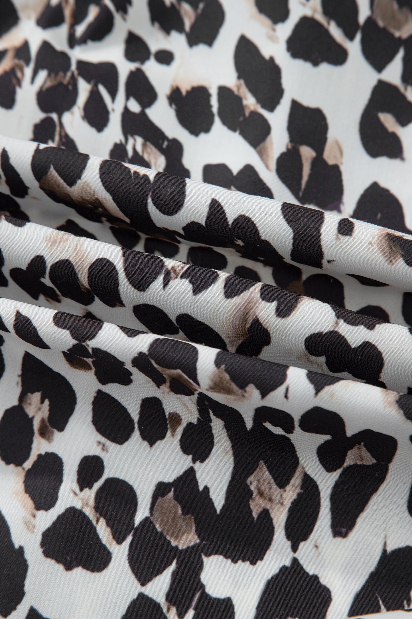 Multicolour Leopard Print Contrast Trim Button Split Neck Plus Long Sleeve Top-Plus Size/Plus Size Tops/Plus Size Long Sleeve Tops-[Adult]-[Female]-2022 Online Blue Zone Planet