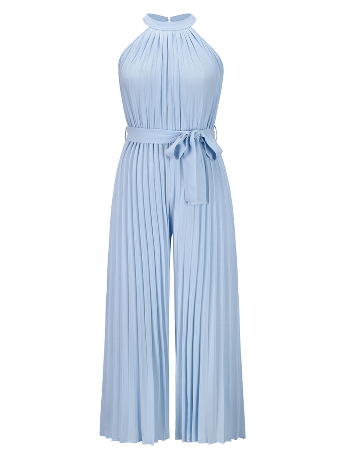 Blue Zone Planet |  Cutout Tied Pleated Sleeveless Jumpsuit BLUE ZONE PLANET