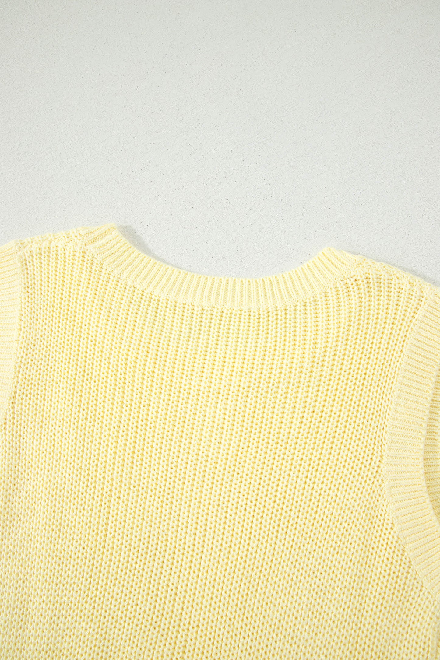 Yellow Cream Solid Color Cropped Knit Knot Back Cutout Sweater Tank-Sweaters & Cardigans/Sweater Vests-[Adult]-[Female]-2022 Online Blue Zone Planet