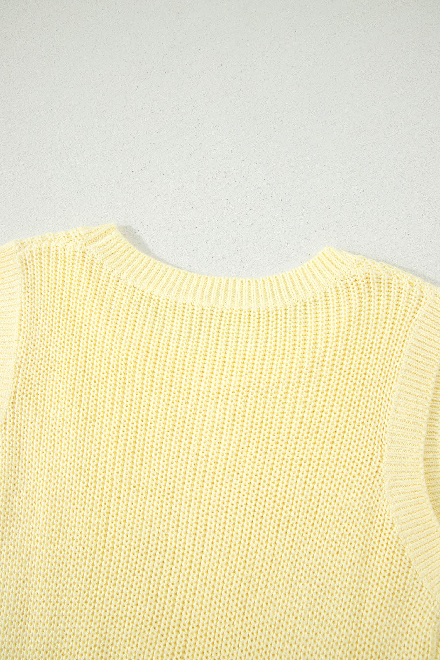 Yellow Cream Solid Color Cropped Knit Knot Back Cutout Sweater Tank-Sweaters & Cardigans/Sweater Vests-[Adult]-[Female]-2022 Online Blue Zone Planet