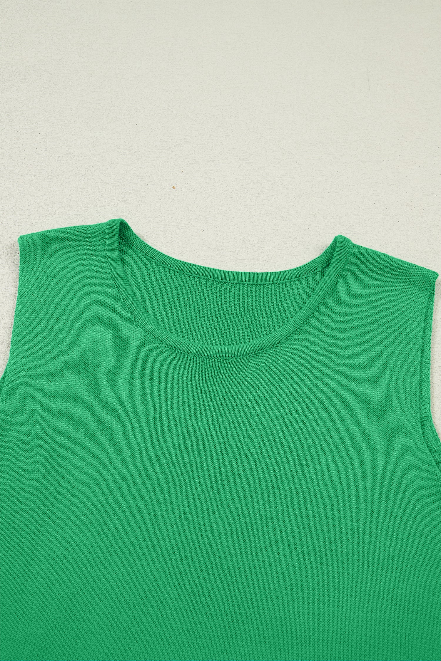 Bright Green Side Button Round Neck Knit Sleeveless Sweater-TOPS / DRESSES-[Adult]-[Female]-2022 Online Blue Zone Planet