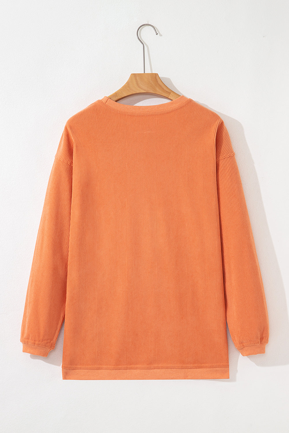 Orange Sequin Pumpkin Patched Twisted Rib Baggy Sweatshirt-Graphic/Graphic Sweatshirts-[Adult]-[Female]-2022 Online Blue Zone Planet