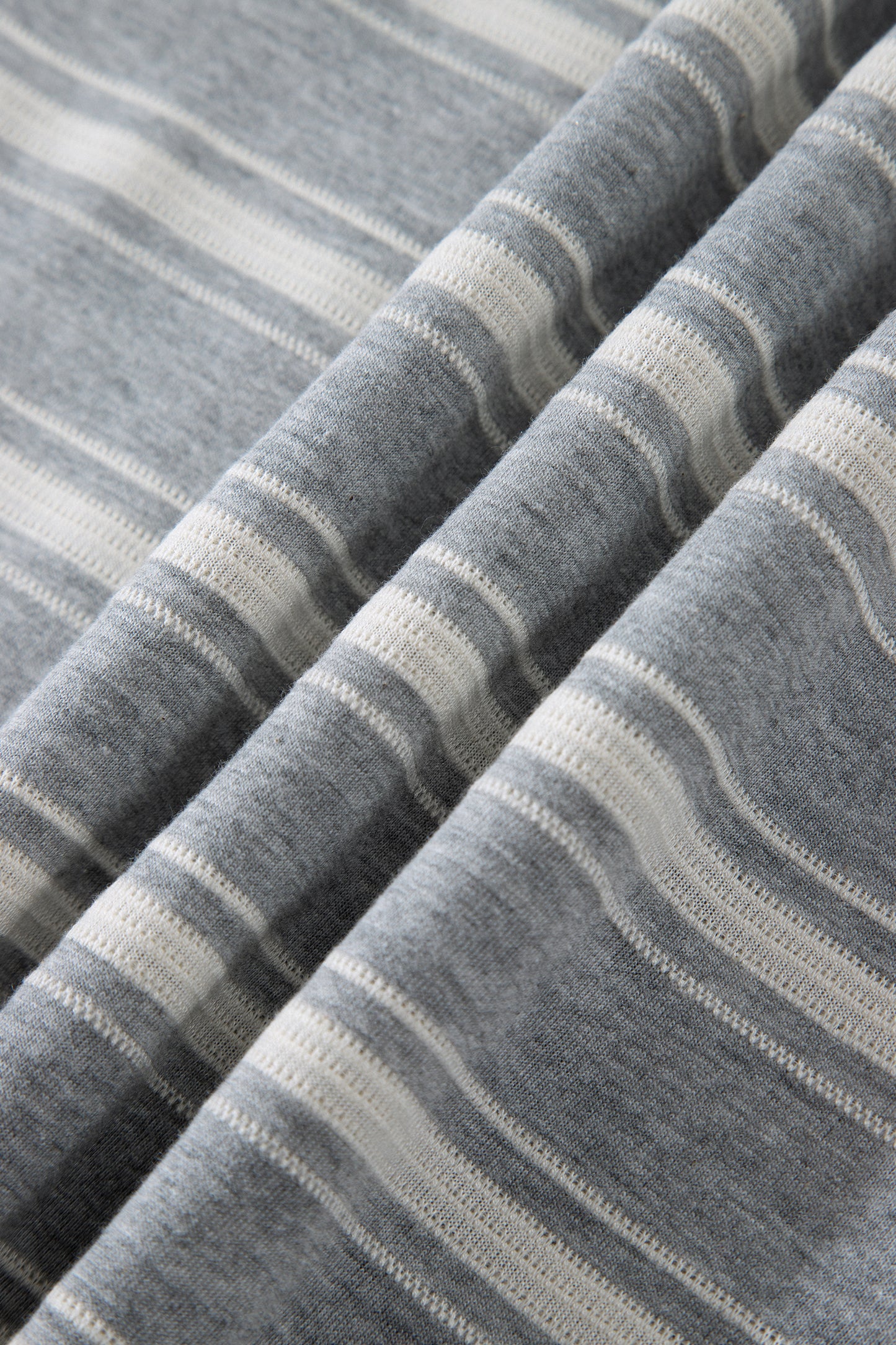 Gray Stripe Long Sleeve Round Neck Tunic Top-Tops/Long Sleeve Tops-[Adult]-[Female]-2022 Online Blue Zone Planet