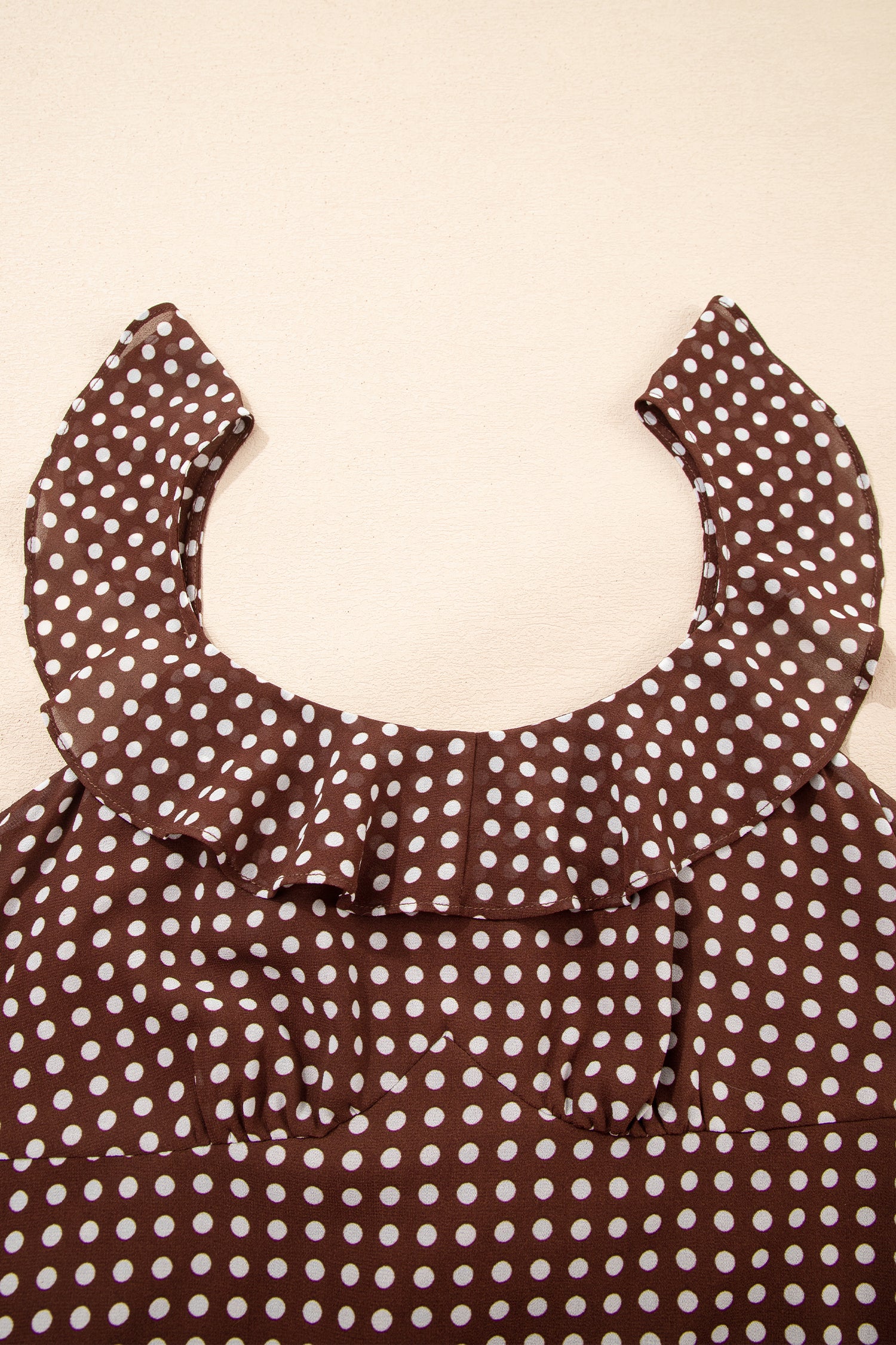 Coffee Polka Dot Print Backless Ruffled Tiered Maxi Dress-Dresses/Maxi Dresses-[Adult]-[Female]-2022 Online Blue Zone Planet