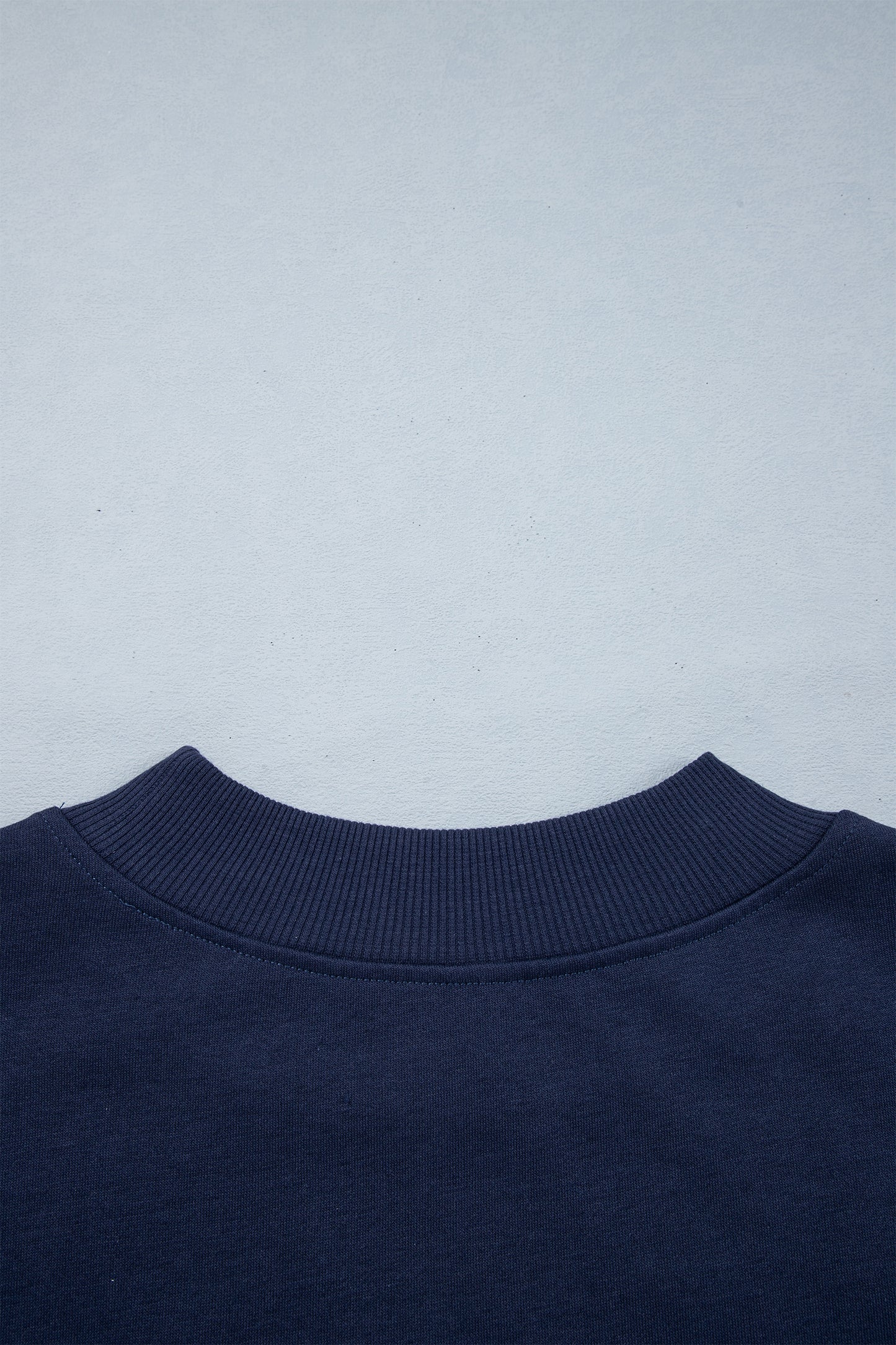 Dirty blue Embroidered Leopard Alabama High Neck Long Sleeve Tunic Sweatshirt-Tops/Sweatshirts & Hoodies-[Adult]-[Female]-2022 Online Blue Zone Planet