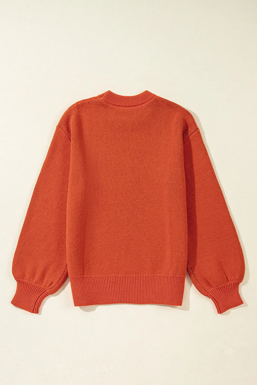 Pumpkin Pattern Round Neck Sweater-TOPS / DRESSES-[Adult]-[Female]-2022 Online Blue Zone Planet