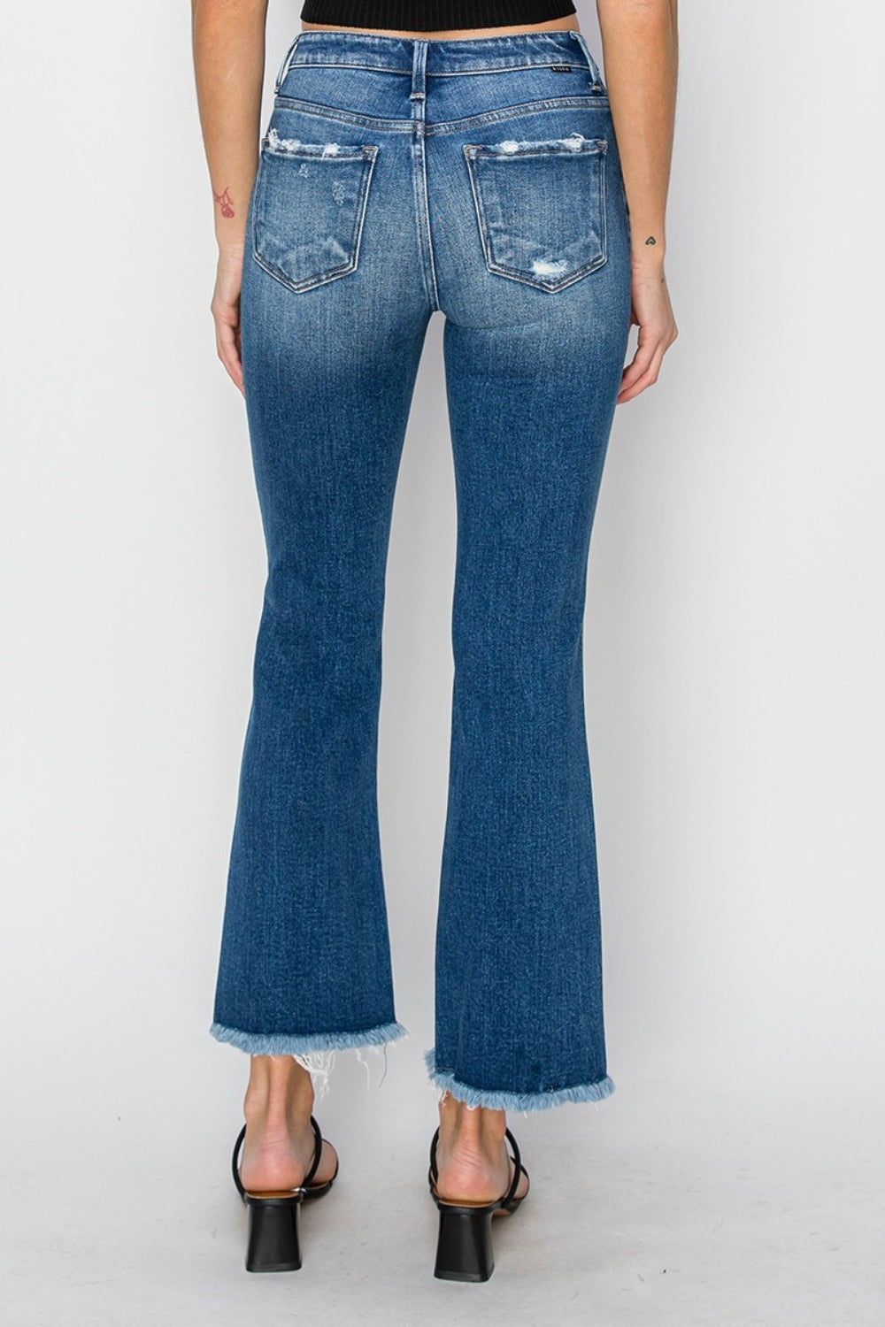 RISEN Full Size Frayed Step Hem Ankle Straight Jeans-BOTTOMS SIZES SMALL MEDIUM LARGE-[Adult]-[Female]-2022 Online Blue Zone Planet