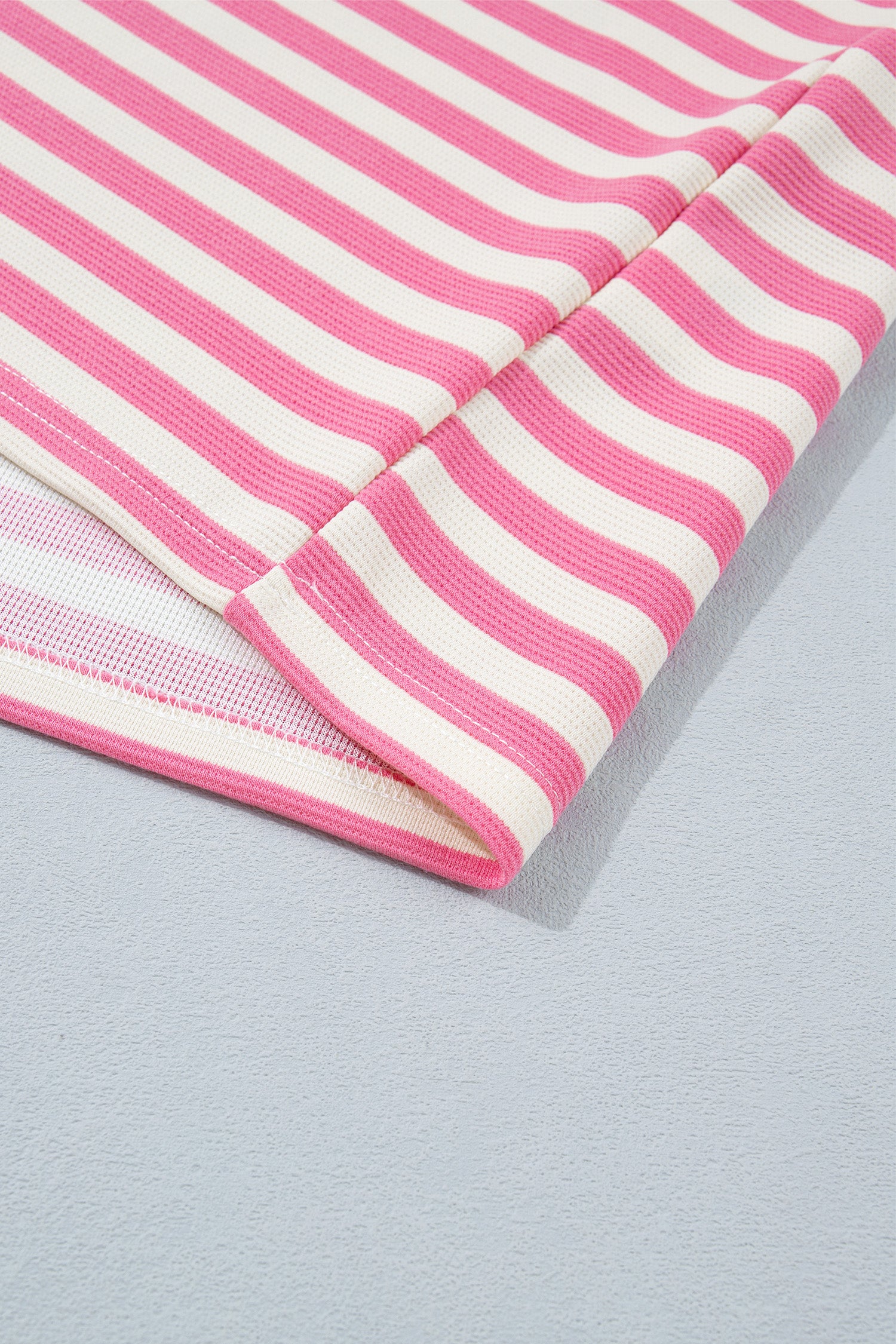 Pink Stripe Contrast Patchwork Short Sleeve T Shirt Shift Dress-TOPS / DRESSES-[Adult]-[Female]-2022 Online Blue Zone Planet
