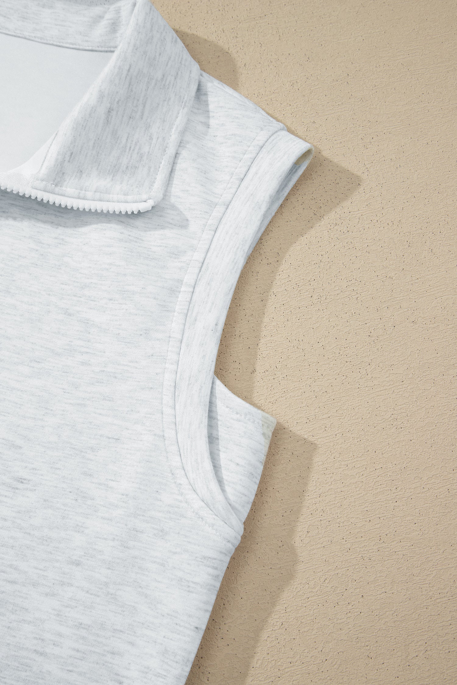 Light Grey Solid Color Sleeveless Zipper Tank and Skort Set-Two Piece Sets/Short Sets-[Adult]-[Female]-2022 Online Blue Zone Planet