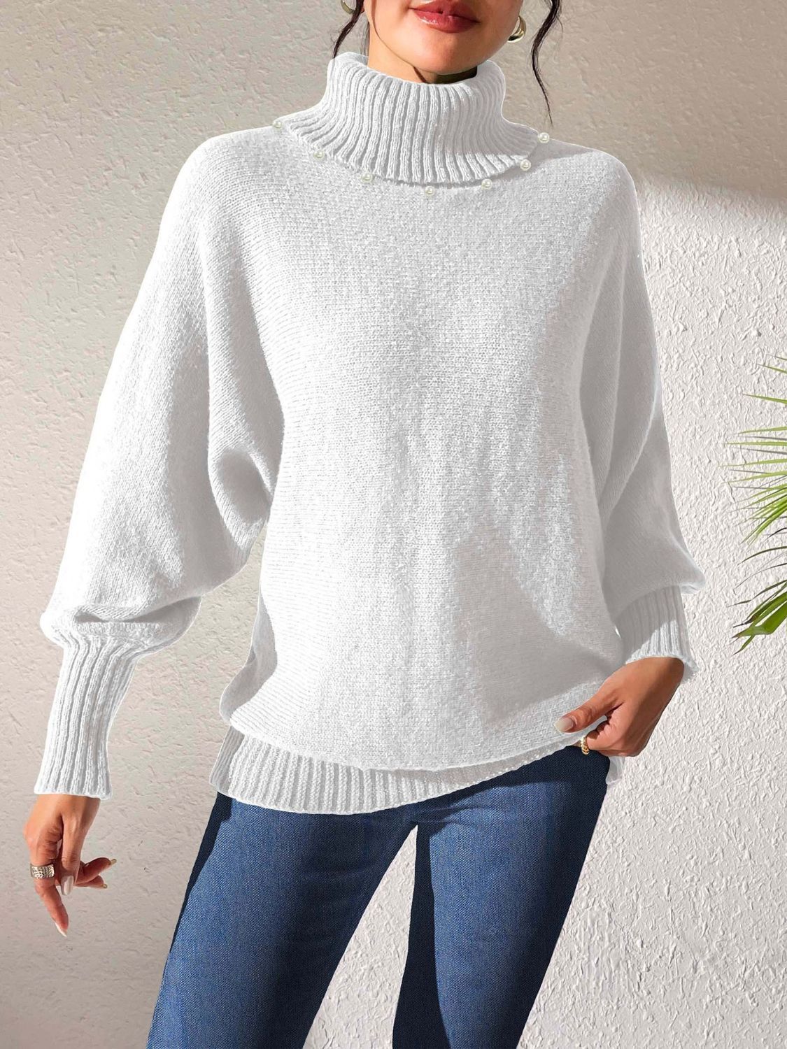 Turtleneck Long Sleeve Sweater-TOPS / DRESSES-[Adult]-[Female]-2022 Online Blue Zone Planet