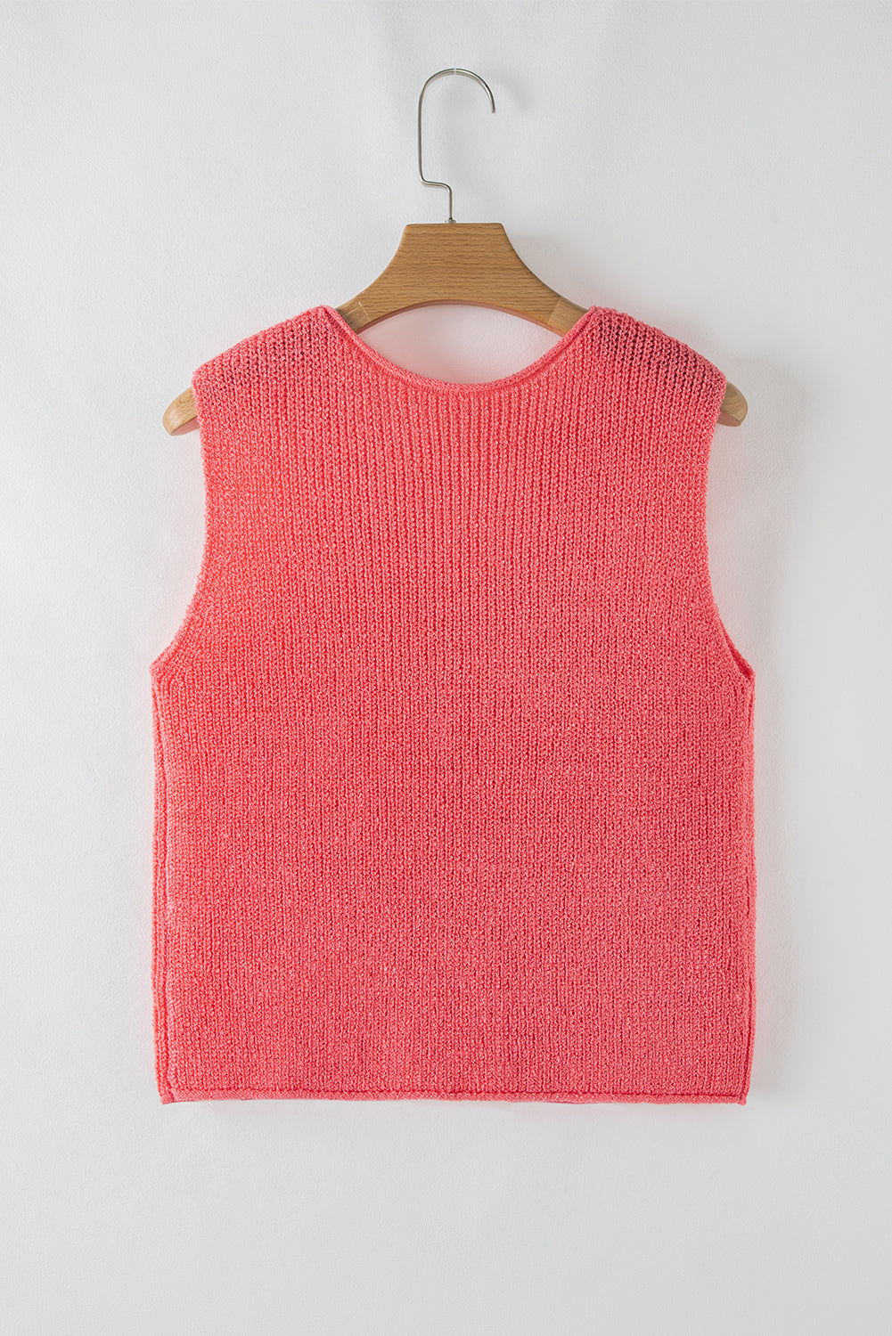 Tomato Red Lace-Up Front V Neck Sweater Vest-TOPS / DRESSES-[Adult]-[Female]-2022 Online Blue Zone Planet