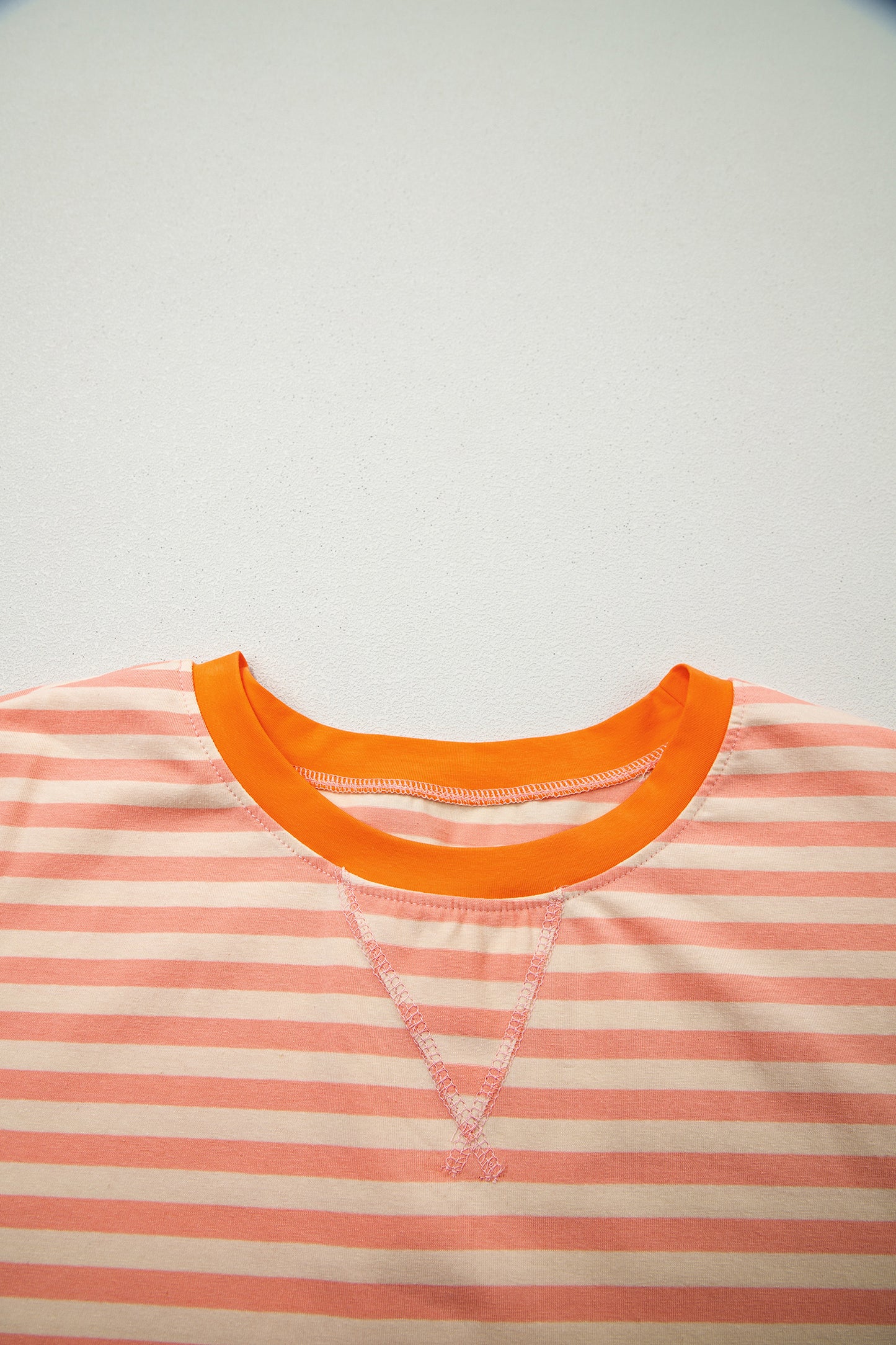 Pink Stripe Drop Shoulder T Shirt and Shorts Plus Size Summer Set-Plus Size/Plus Size Loungewear-[Adult]-[Female]-2022 Online Blue Zone Planet