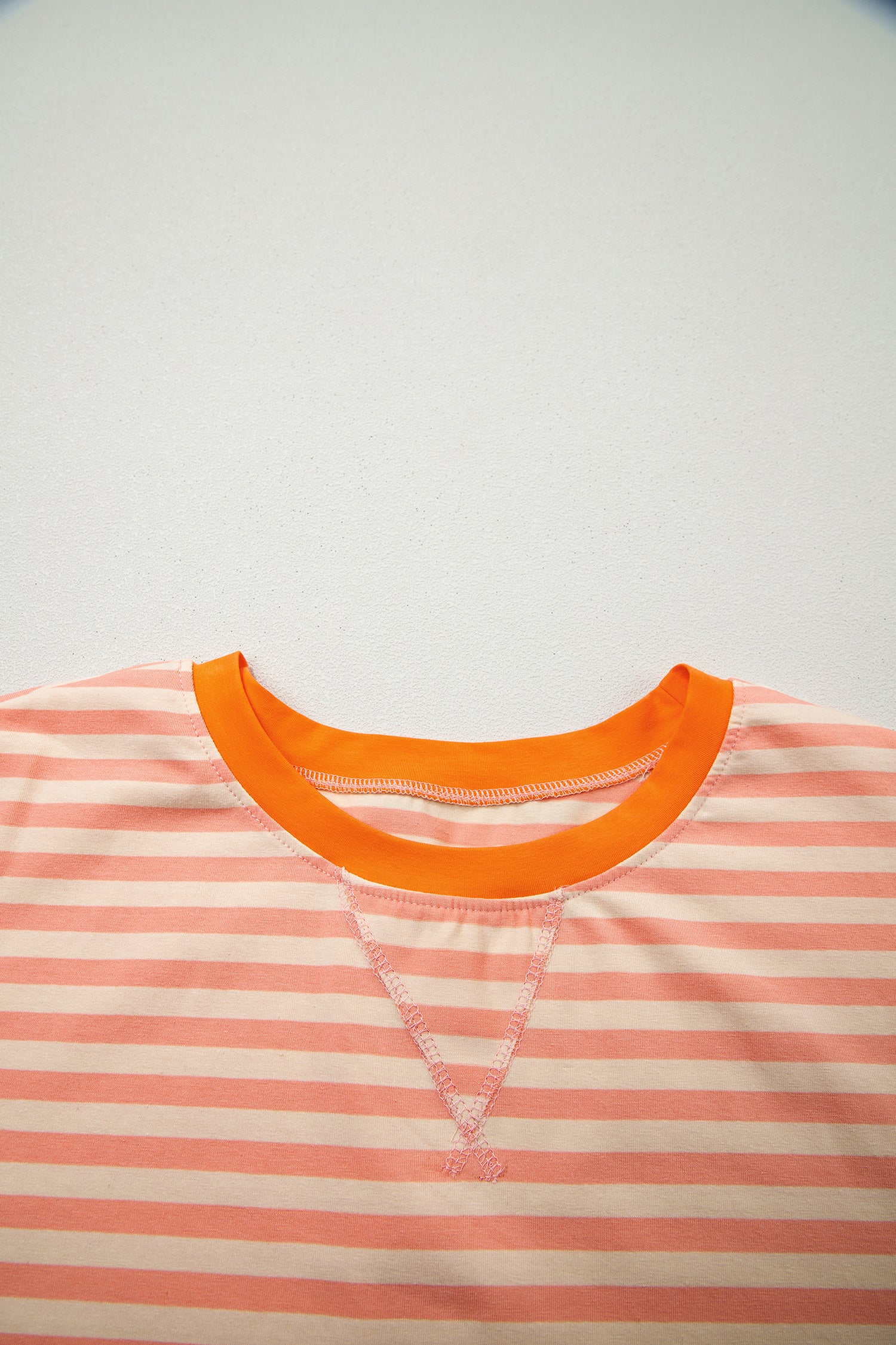 Pink Stripe Drop Shoulder T Shirt and Shorts Plus Size Summer Set-Plus Size/Plus Size Loungewear-[Adult]-[Female]-2022 Online Blue Zone Planet