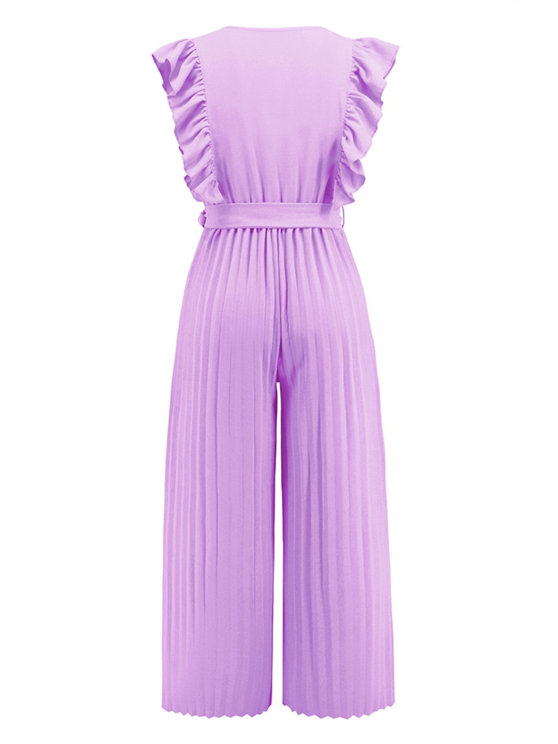 Ruffled Surplice Cap Sleeve Jumpsuit-[Adult]-[Female]-2022 Online Blue Zone Planet