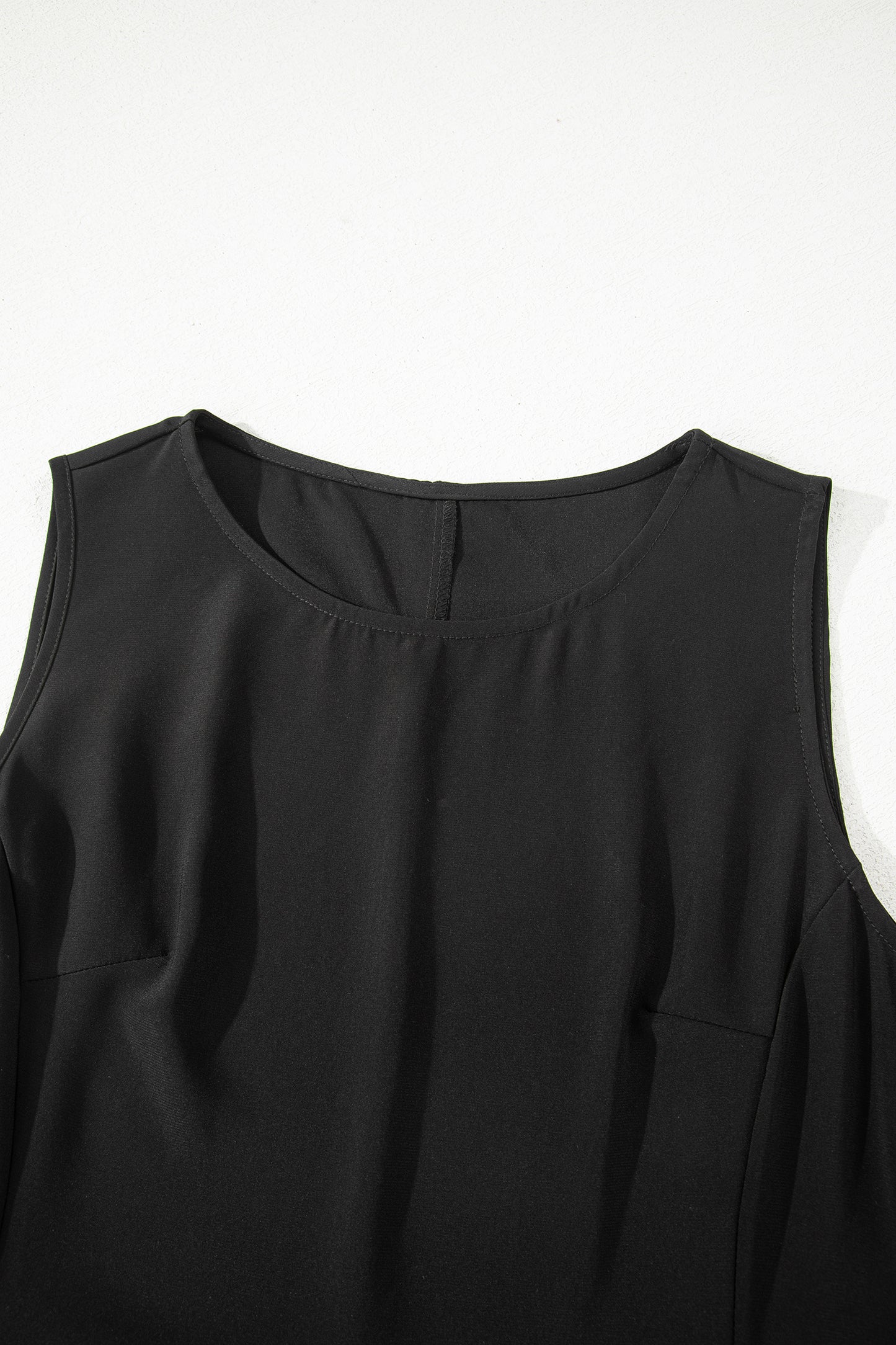 Black Solid Color Sleeveless Sheer Floral Lace Patchwork Long Dress-TOPS / DRESSES-[Adult]-[Female]-2022 Online Blue Zone Planet