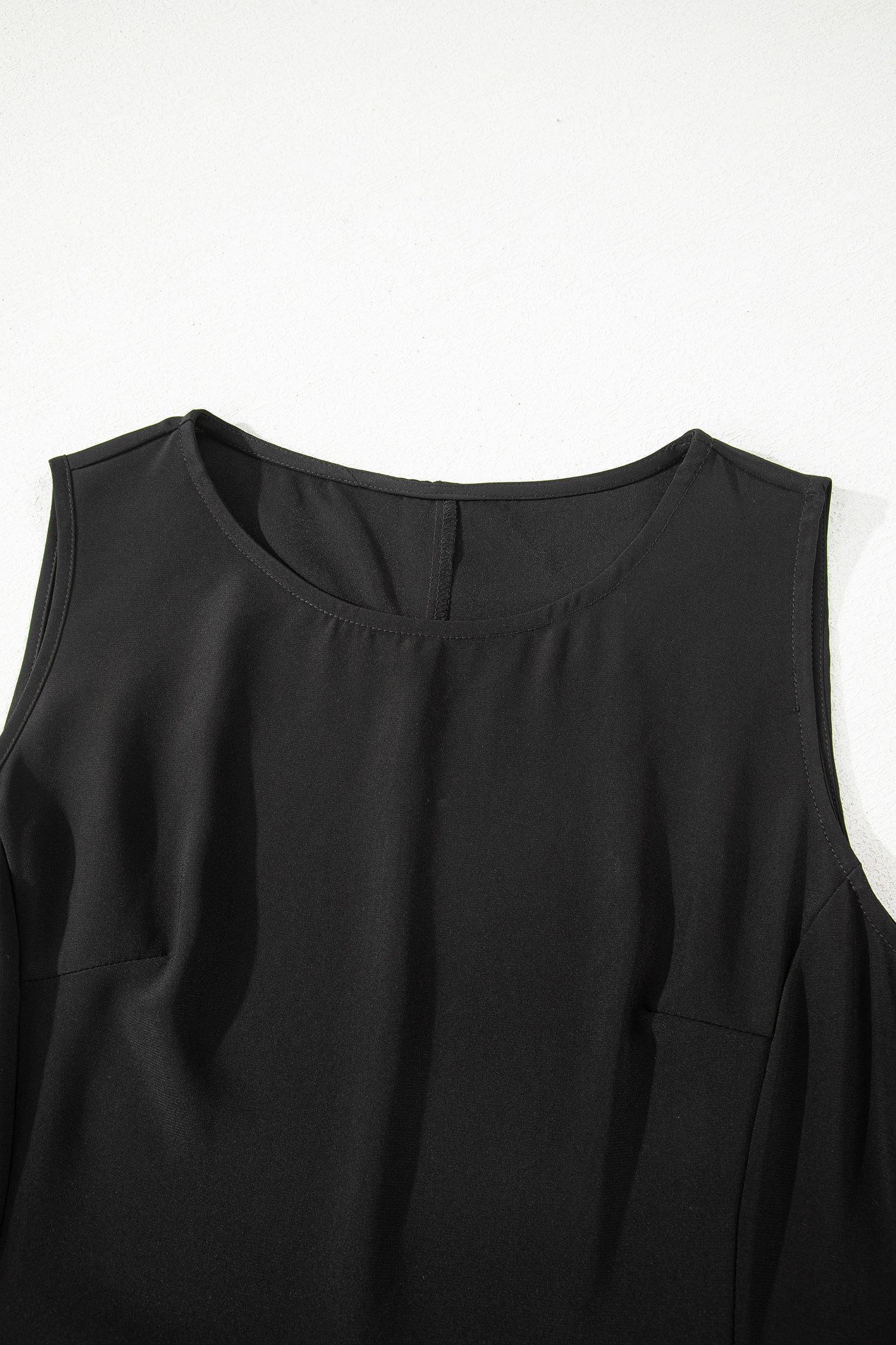 Black Solid Color Sleeveless Sheer Floral Lace Patchwork Long Dress-TOPS / DRESSES-[Adult]-[Female]-2022 Online Blue Zone Planet