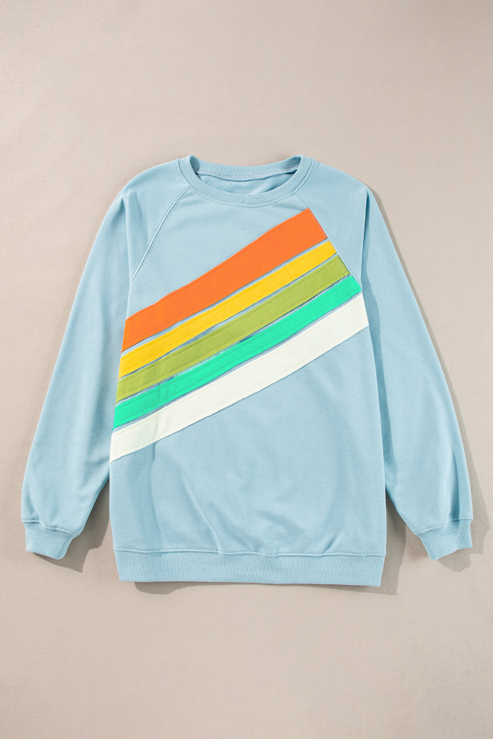 Blue Zone Planet |  Black Rainbow Colorblock Pullover Sweatshirt