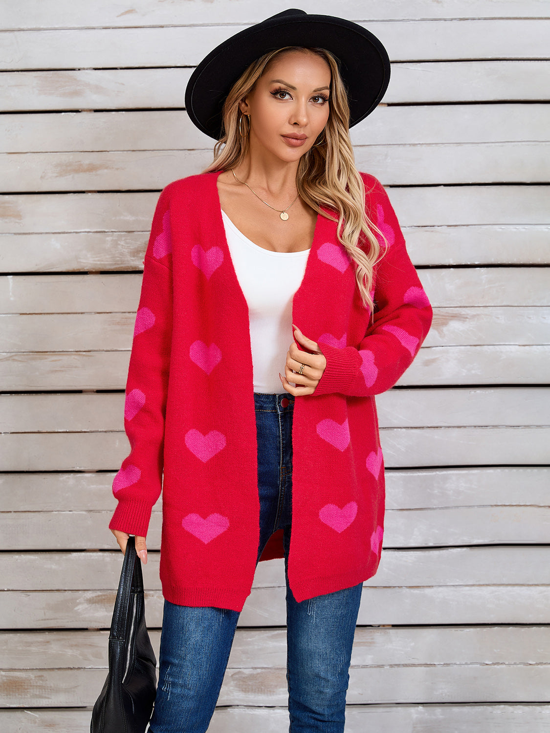 Angel Wings Heart Open Front Long Sleeve Cardigan-TOPS / DRESSES-[Adult]-[Female]-2022 Online Blue Zone Planet