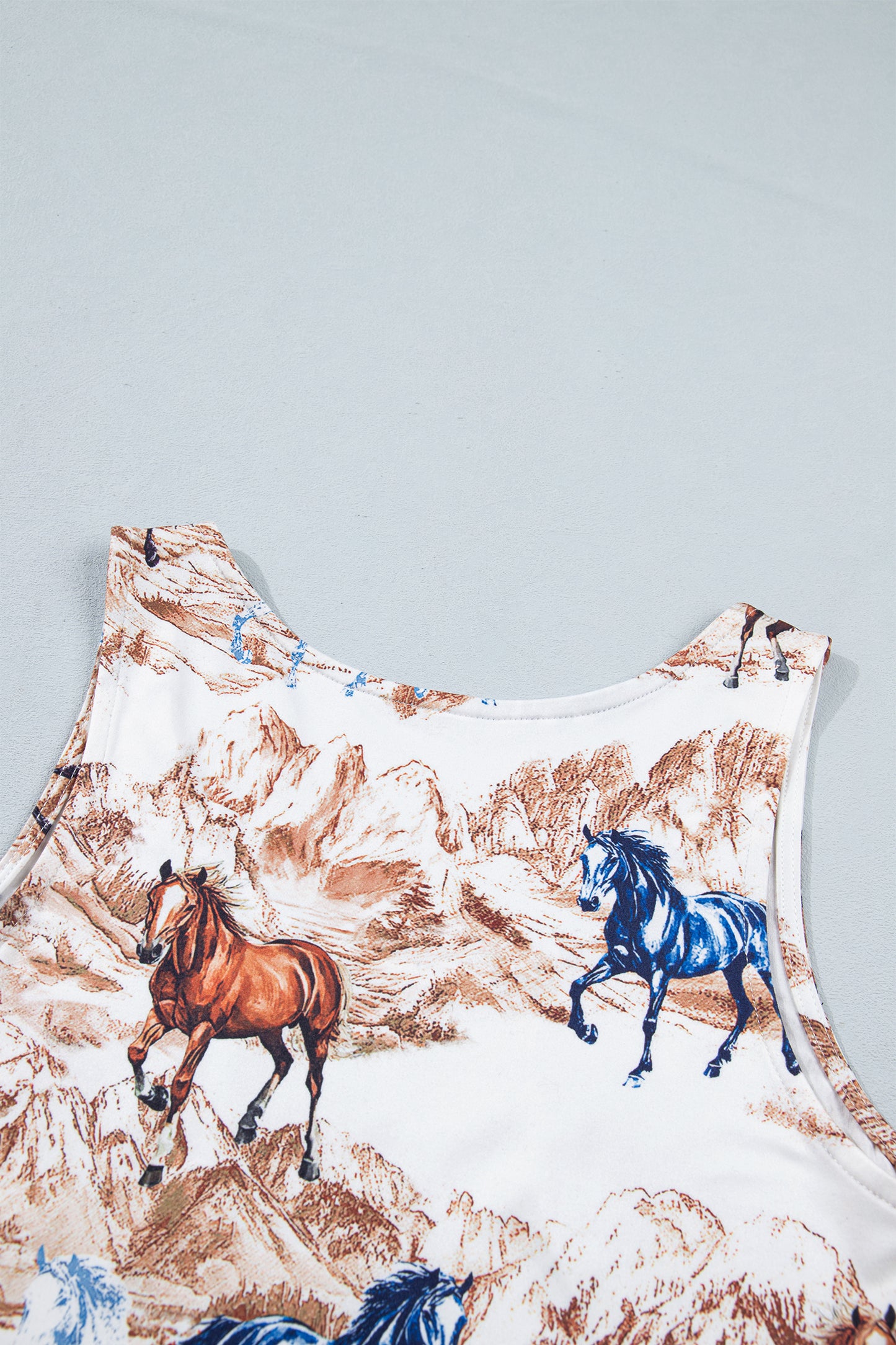Brown Horse Hat Western Slim Tank Top-Tops/Tank Tops-[Adult]-[Female]-2022 Online Blue Zone Planet