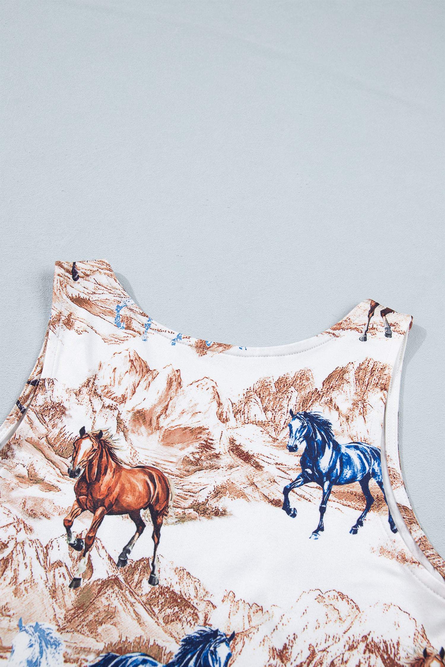 Brown Horse Hat Western Slim Tank Top-Tops/Tank Tops-[Adult]-[Female]-2022 Online Blue Zone Planet
