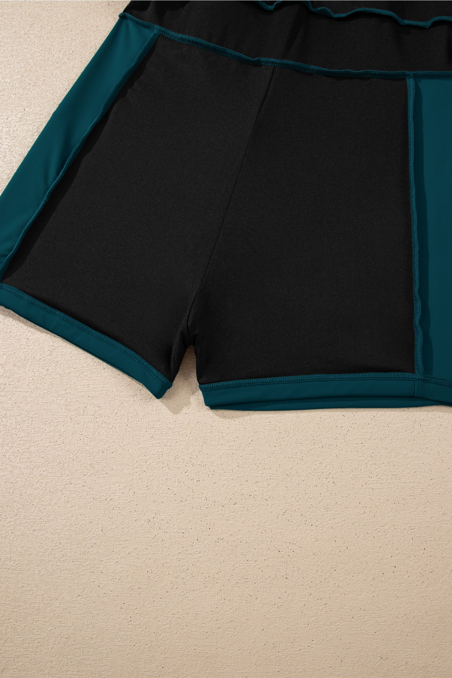 Blue Sapphire Contrast Edge Ruffled High Waist One Piece Swim Dress-TOPS / DRESSES-[Adult]-[Female]-2022 Online Blue Zone Planet