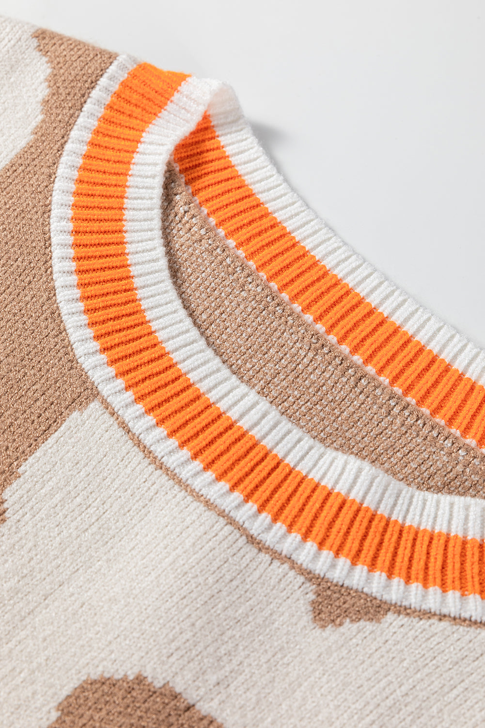 Smoke Gray Big Flower Pattern Contrast Striped Baggy Sweater-TOPS / DRESSES-[Adult]-[Female]-2022 Online Blue Zone Planet