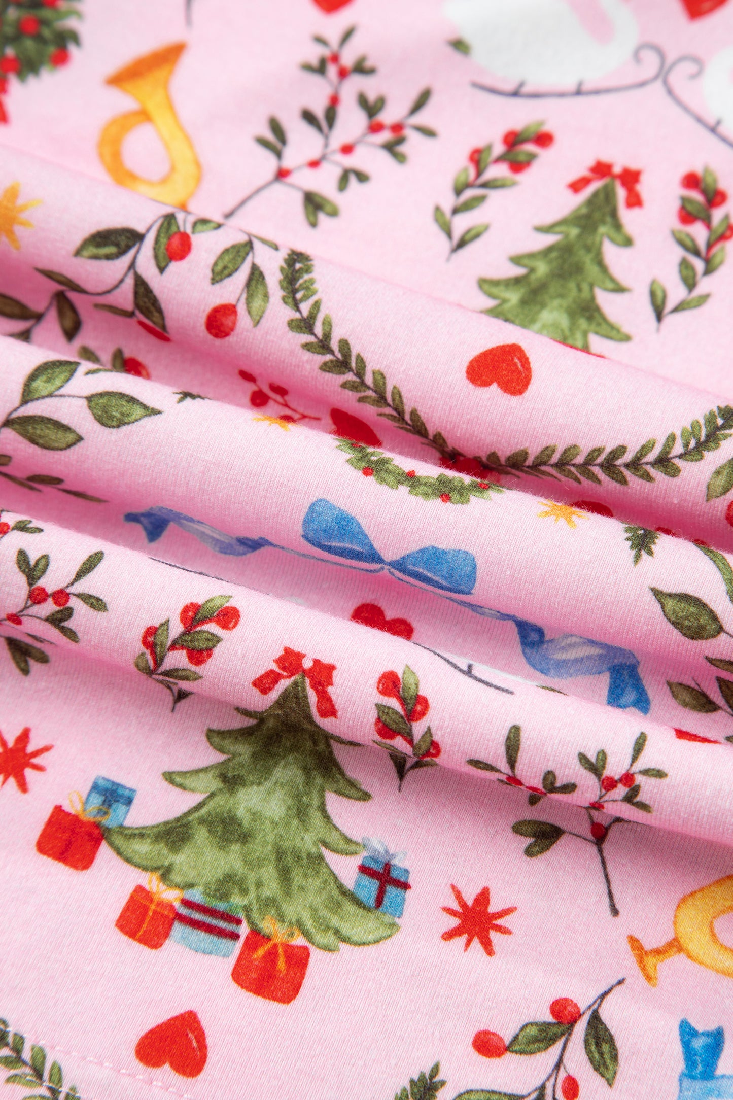 Pink Nutcracker Doll Christmas Print Ribbon Tie Waist Short 2pcs Pajama Set-Loungewear & Sleepwear/Sleepwear-[Adult]-[Female]-2022 Online Blue Zone Planet