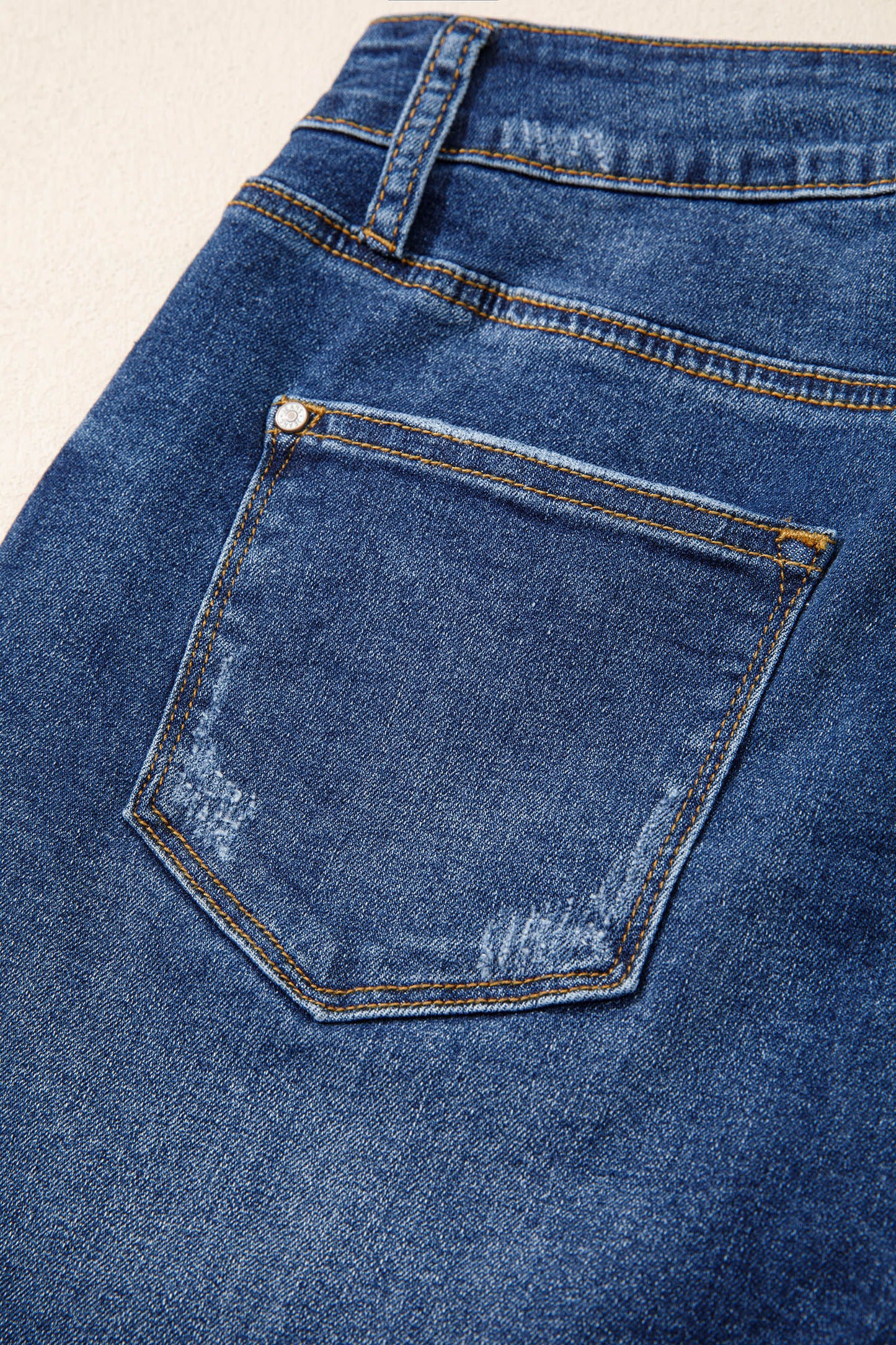 Sail Blue Asymmetric Raw Hem Distressed Whiskery Denim Shorts-Bottoms/Denim Shorts-[Adult]-[Female]-2022 Online Blue Zone Planet